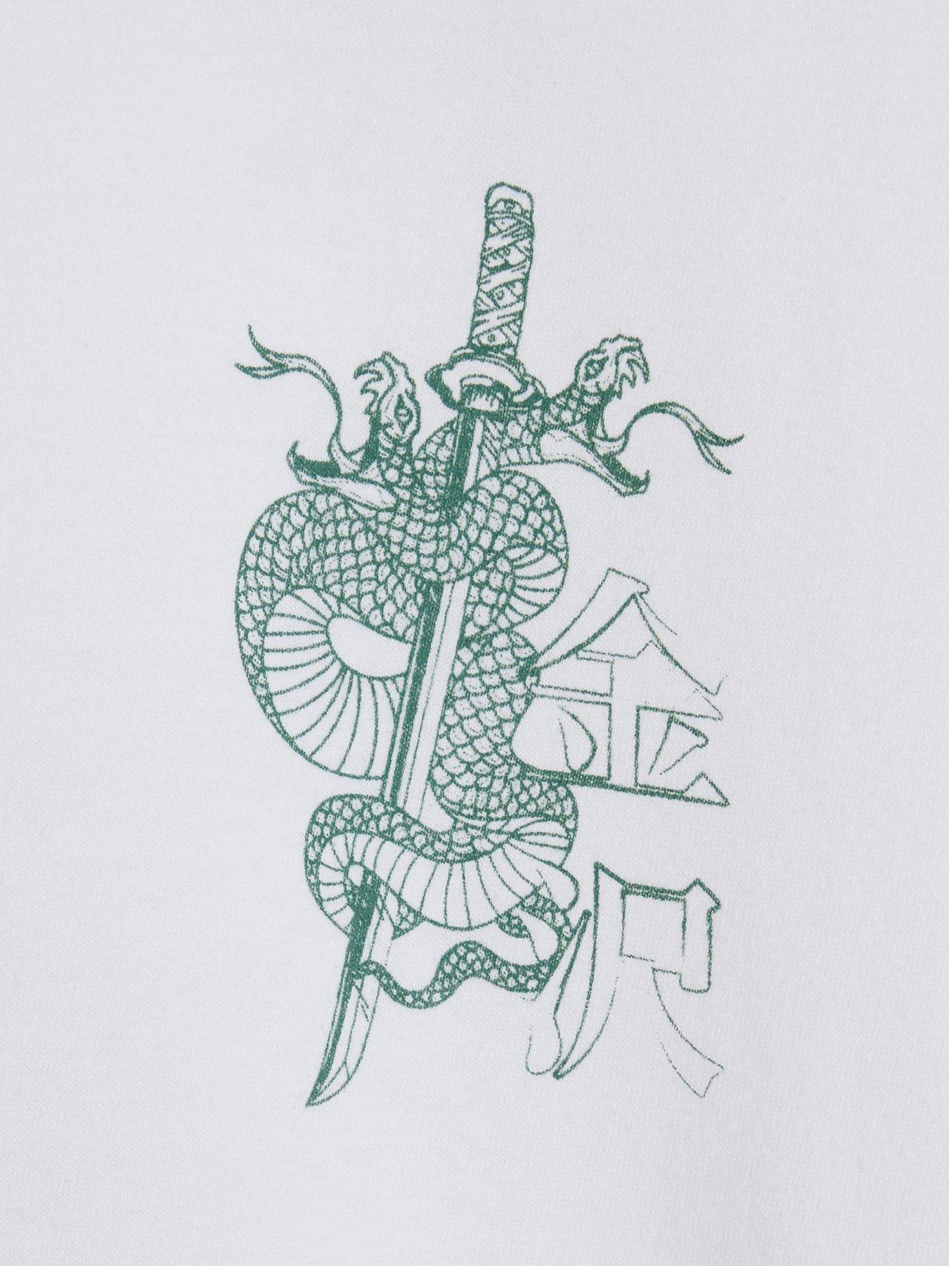 Image 5 of 6 of River Island Kanazawa Snake Graphic T-Shirt - White