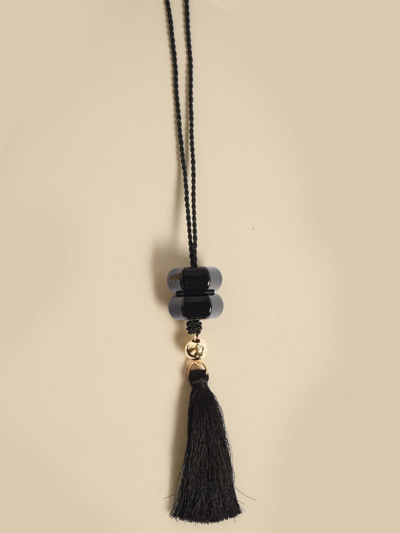 mint-velvet-black-resin-tassel-pendantstillFront