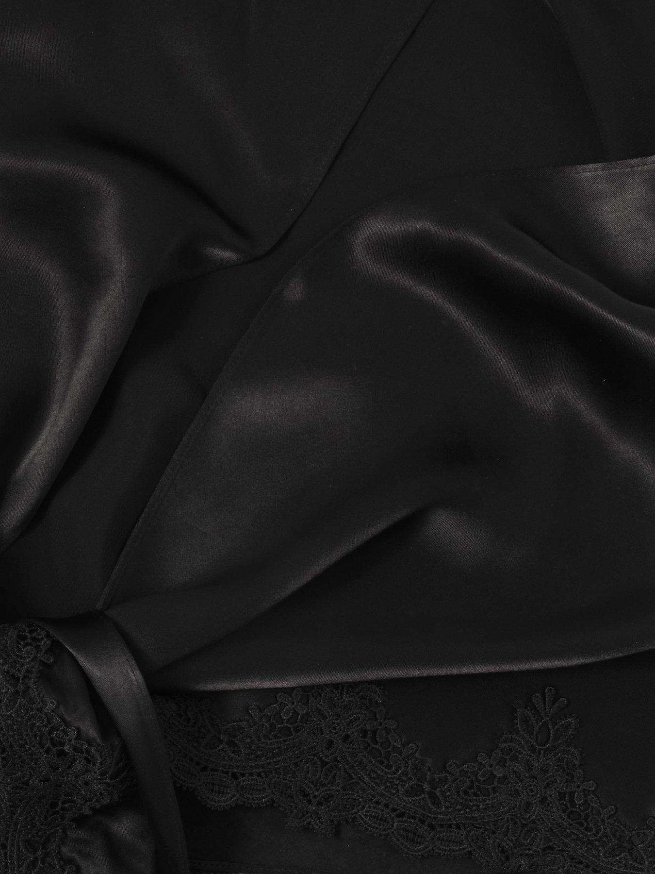Image 4 of 4 of Mint Velvet Lace Trim Scarf - Black