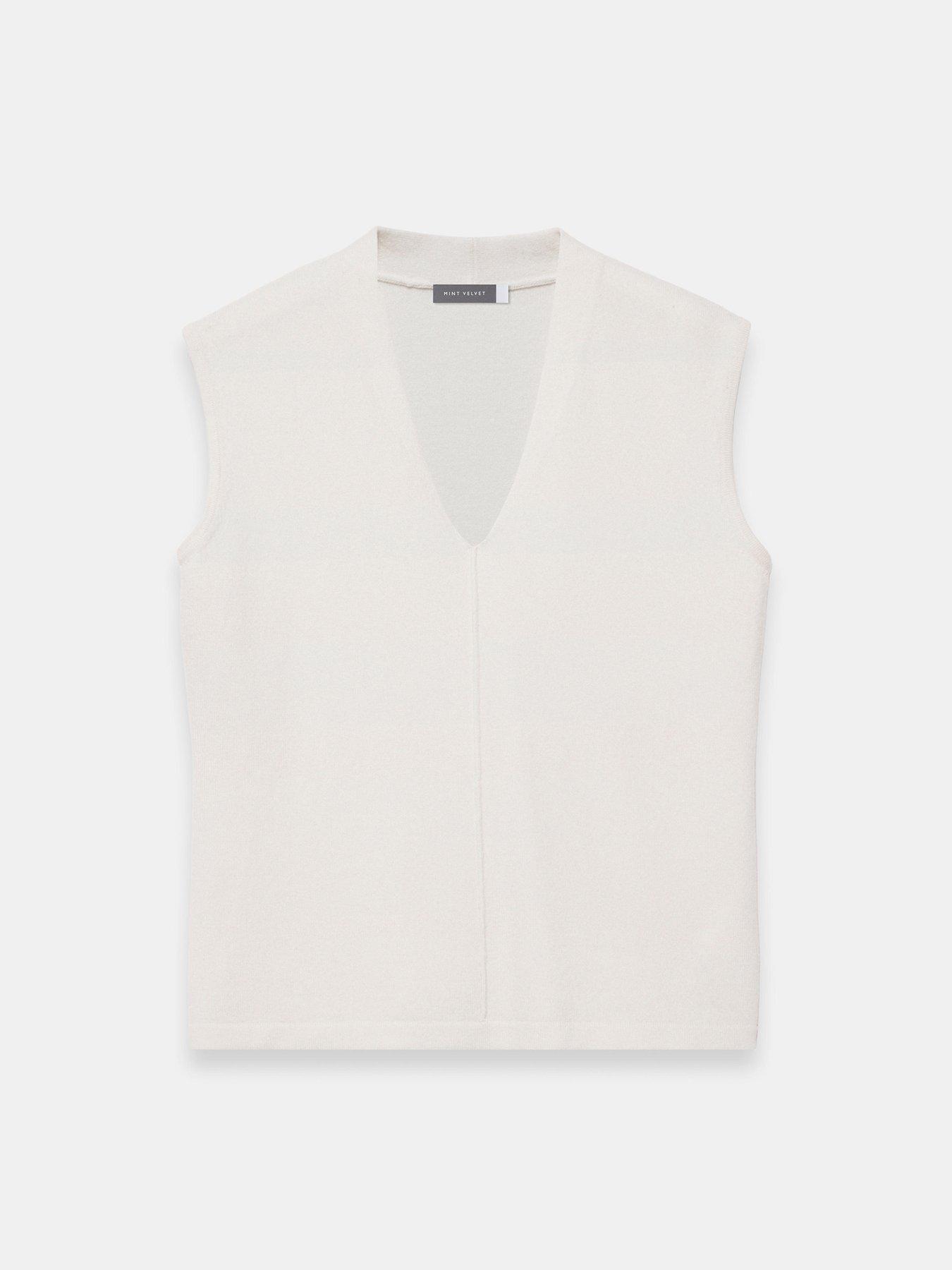 Image 5 of 6 of Mint Velvet Cream V Neck Knit Top