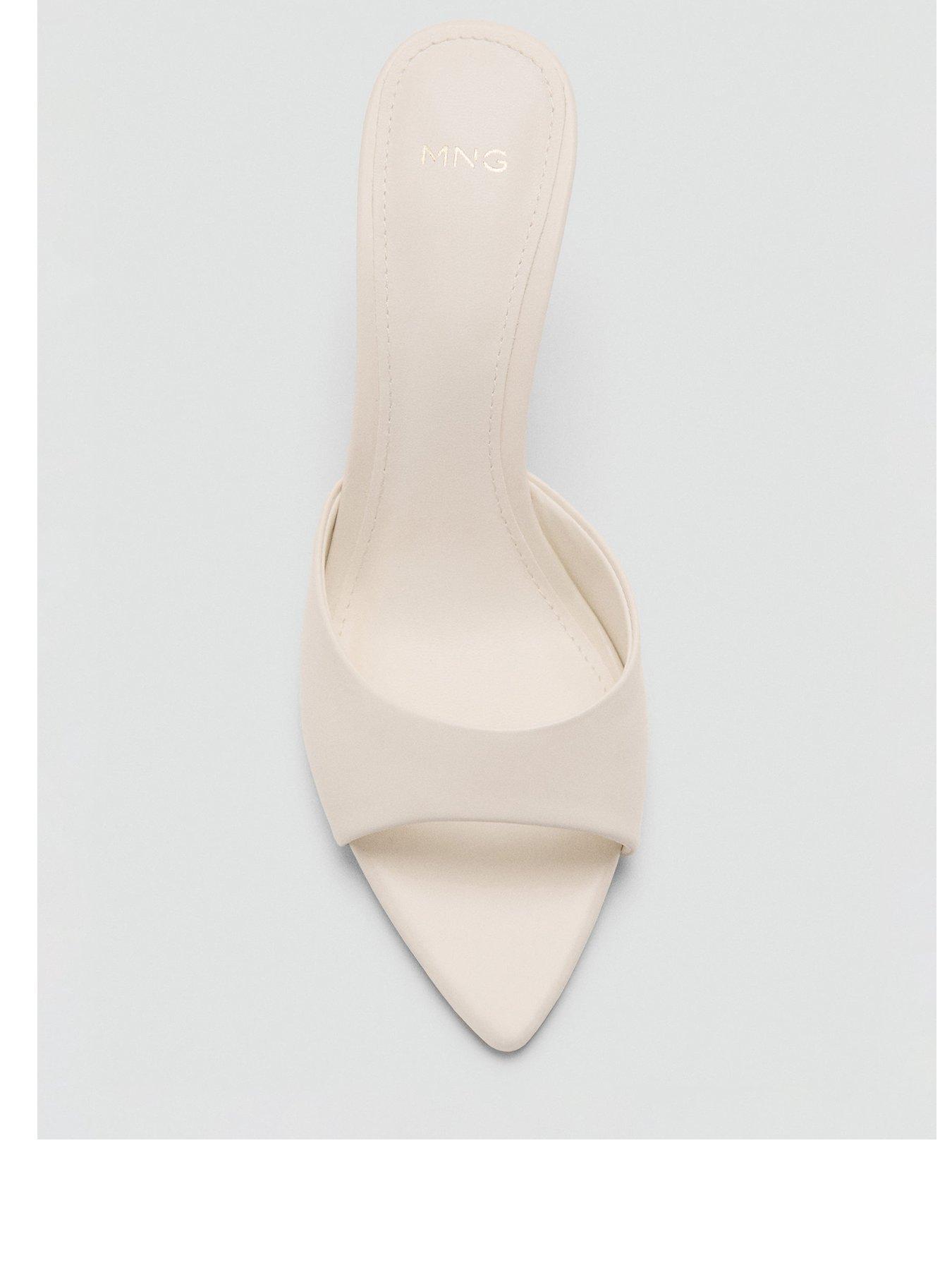 Image 3 of 5 of Mango Pointed Heel Sandals - Ecru
