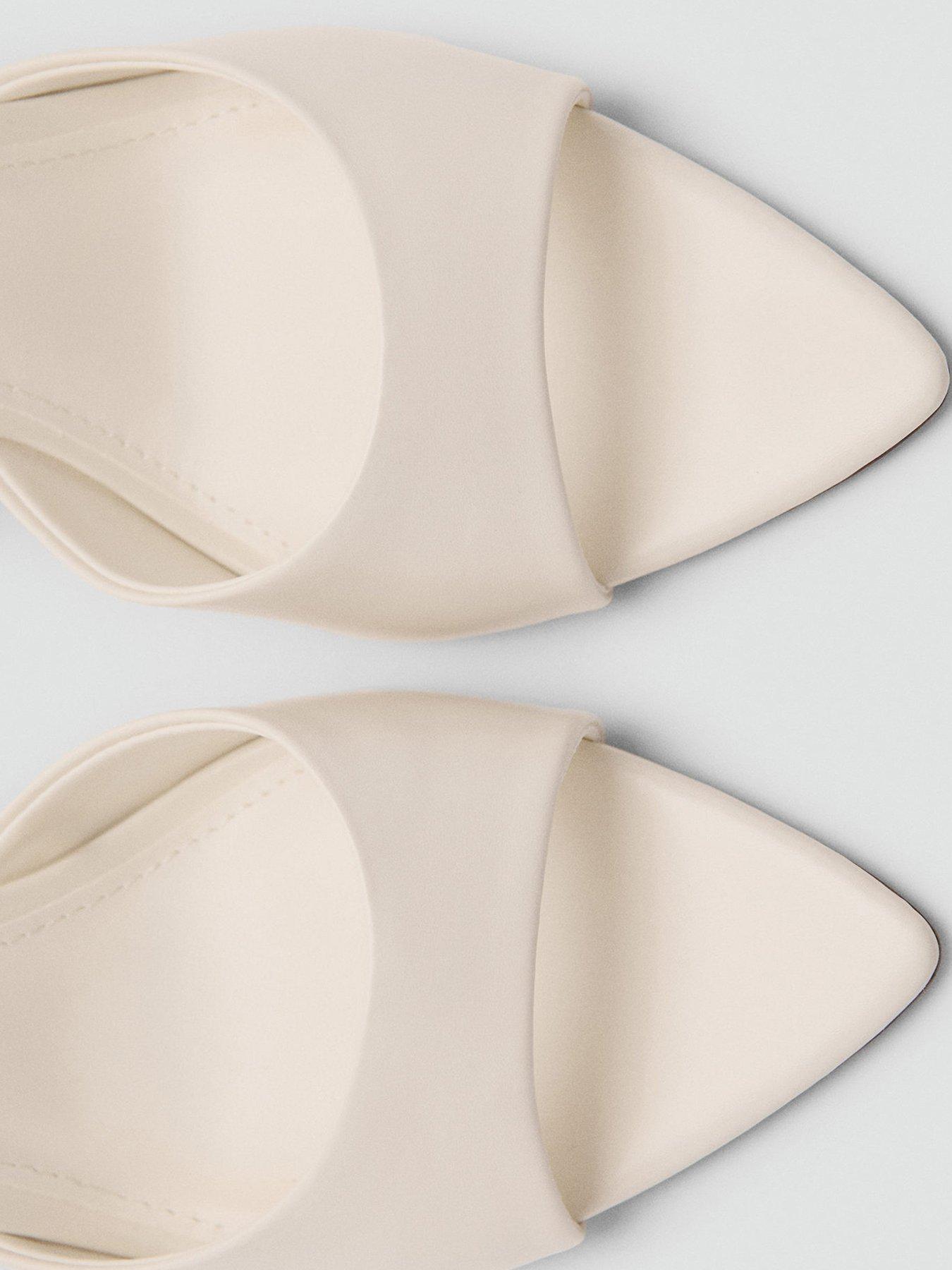 Image 4 of 5 of Mango Pointed Heel Sandals - Ecru