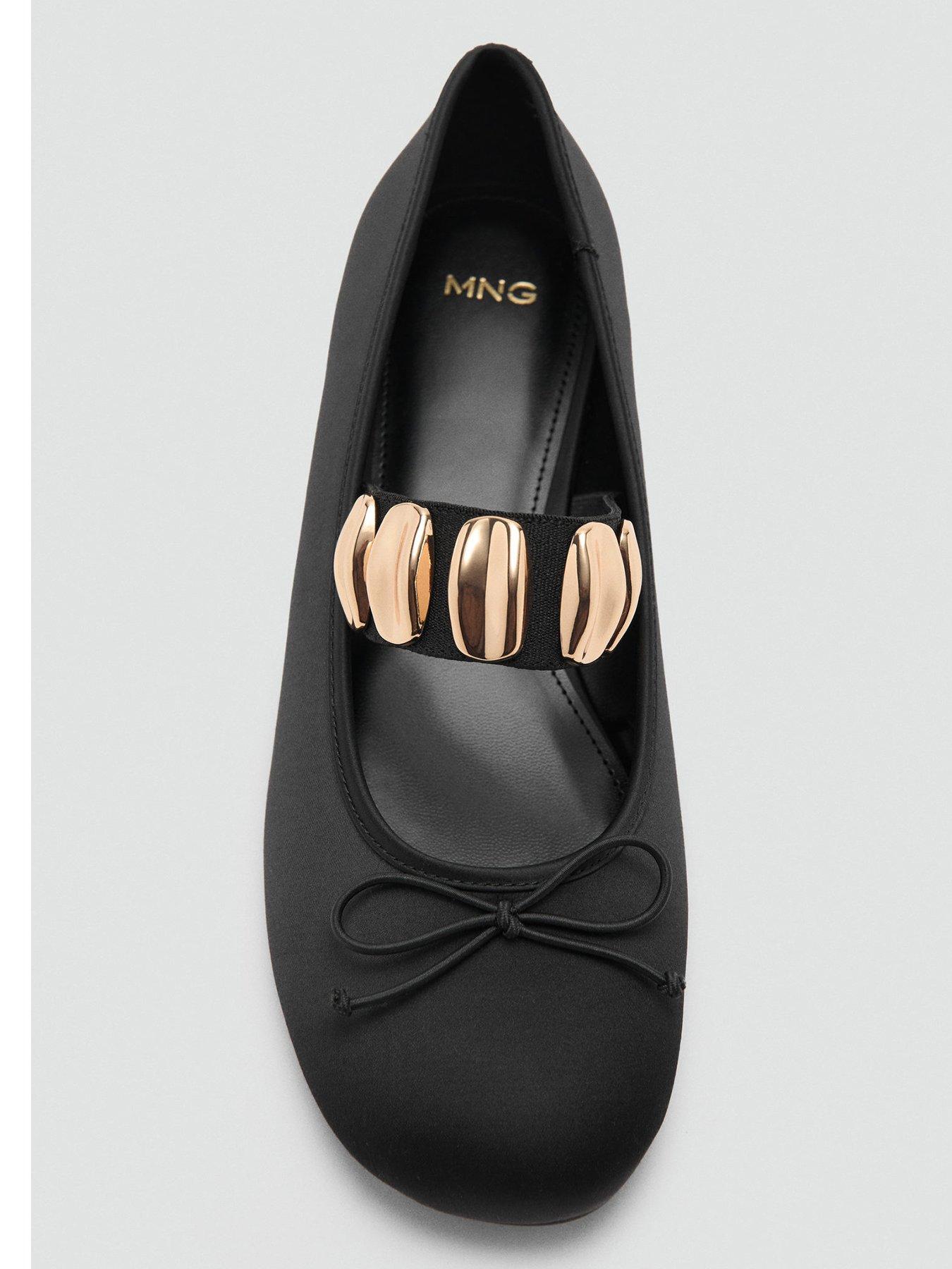 Image 4 of 4 of Mango Ballerina with Metallic Appliqu&eacute; Straps - Black