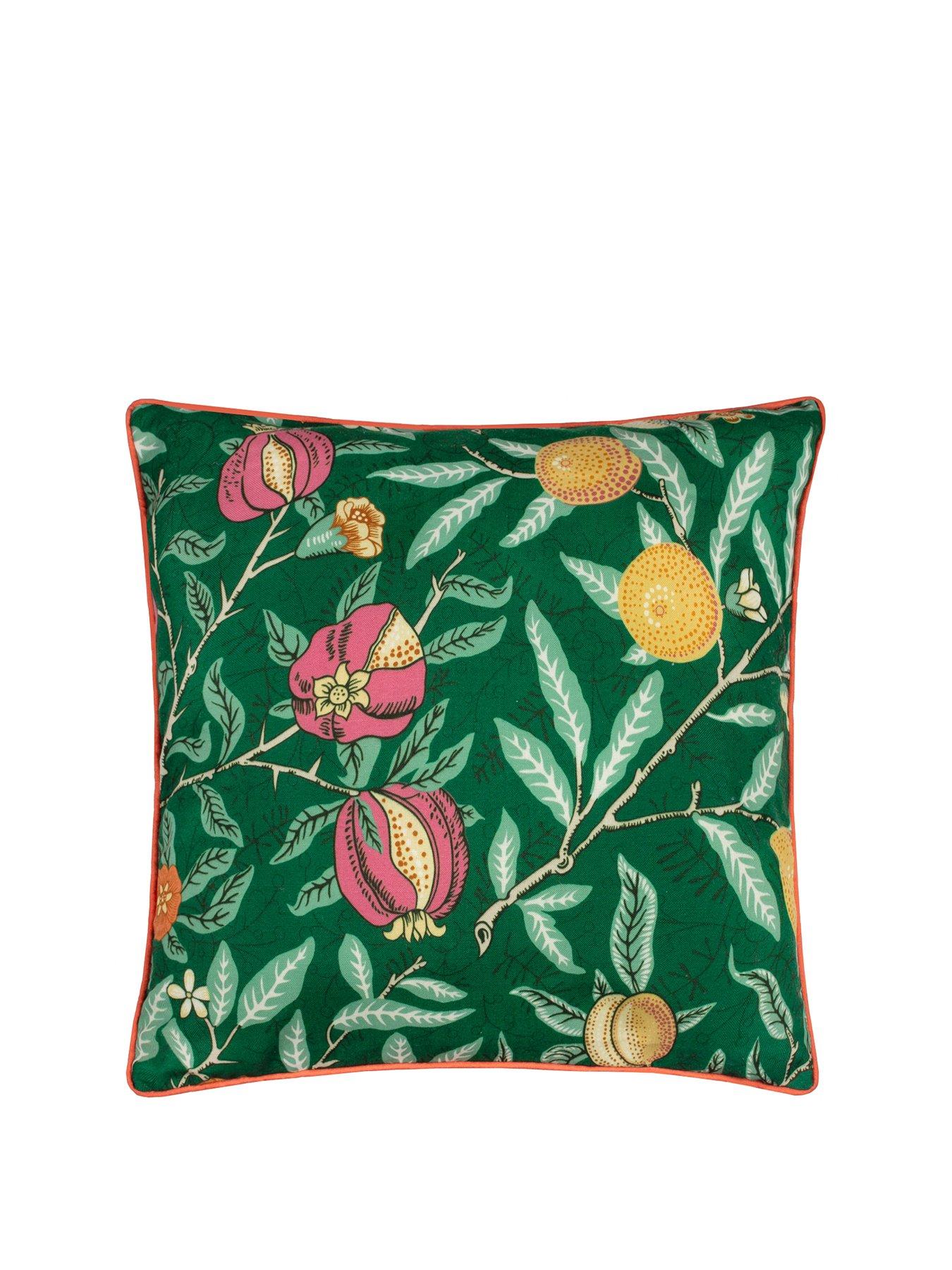 Image 2 of 6 of Morris & Co Fruits 45x45 Outdoor Polyester Cushion Forest Green/lemon