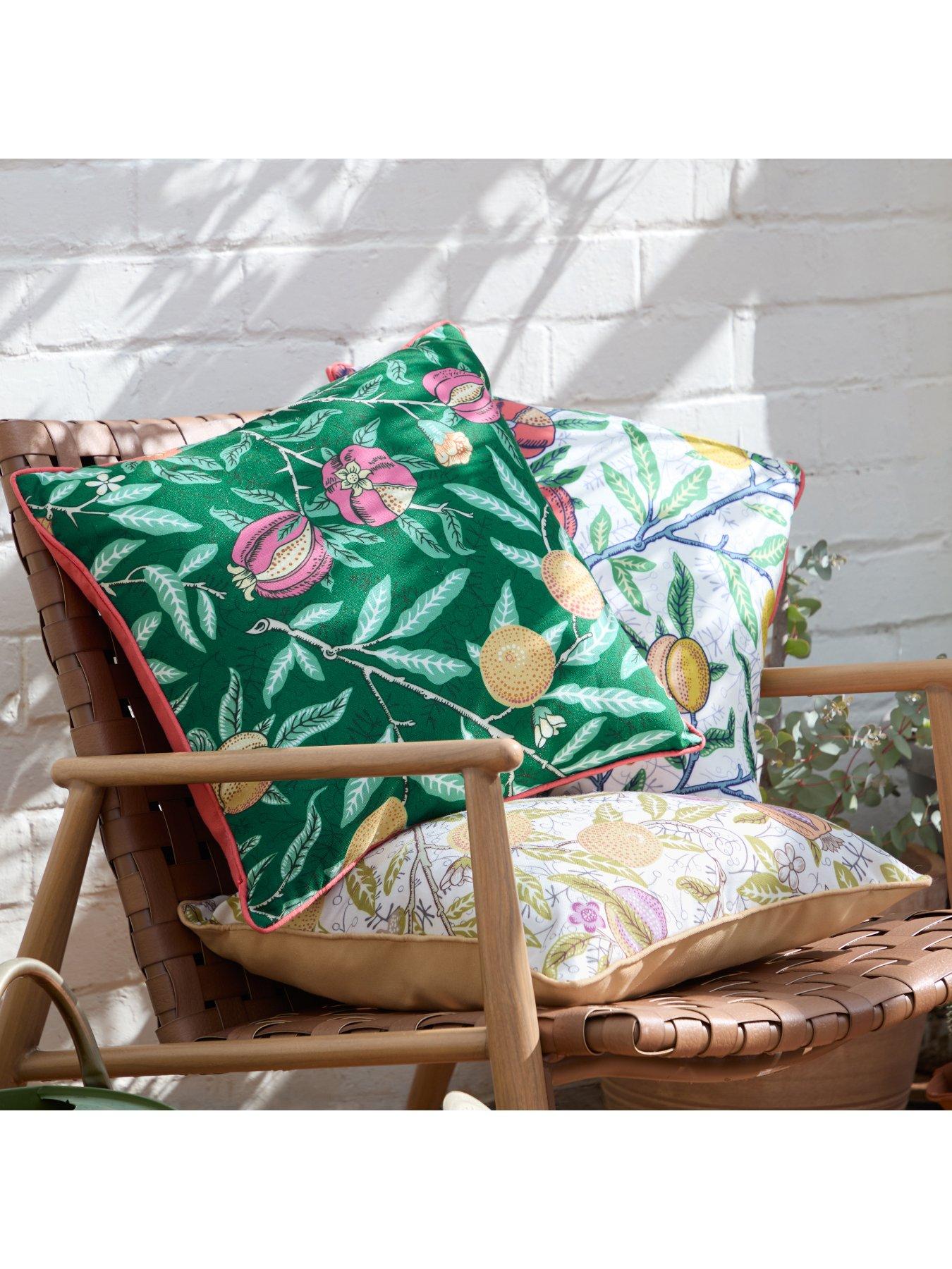 Image 6 of 6 of Morris & Co Fruits 45x45 Outdoor Polyester Cushion Forest Green/lemon