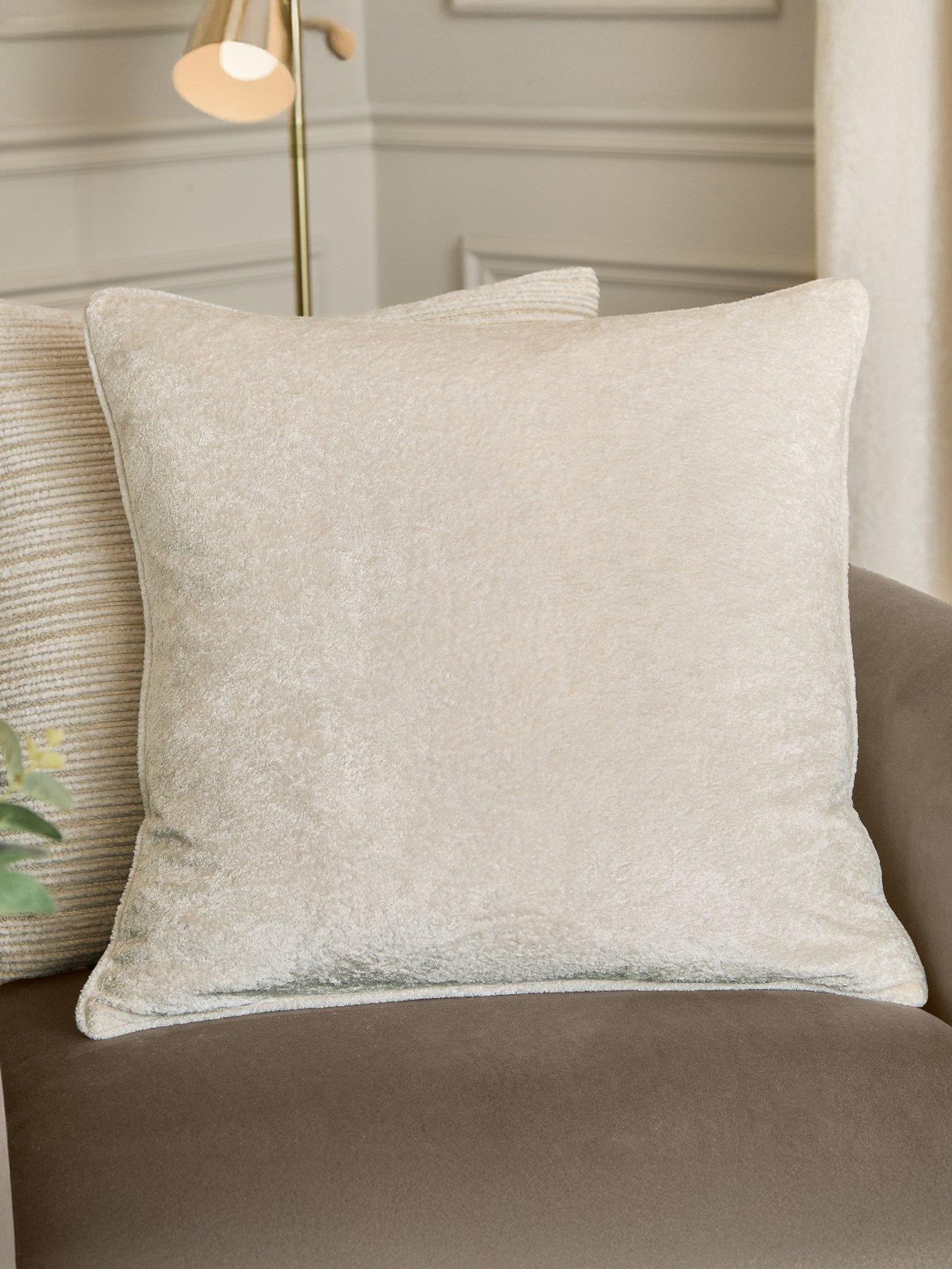 Image 1 of 5 of Paoletti Lustre Velvet 50x50 Feather Cushion Ivory