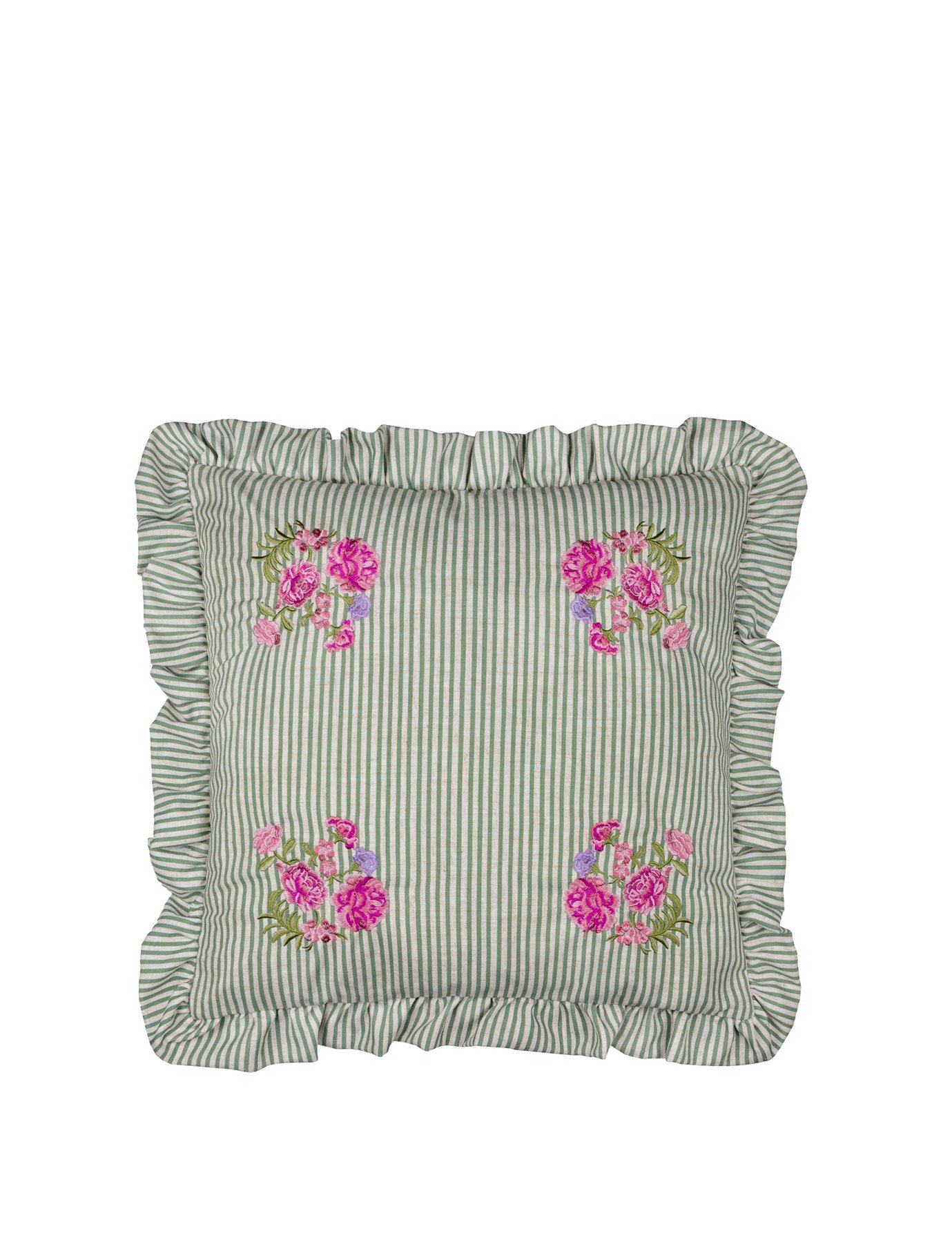 Image 1 of 4 of Wylder Martha Ruffle 50x50 Polyester Cushion Sage