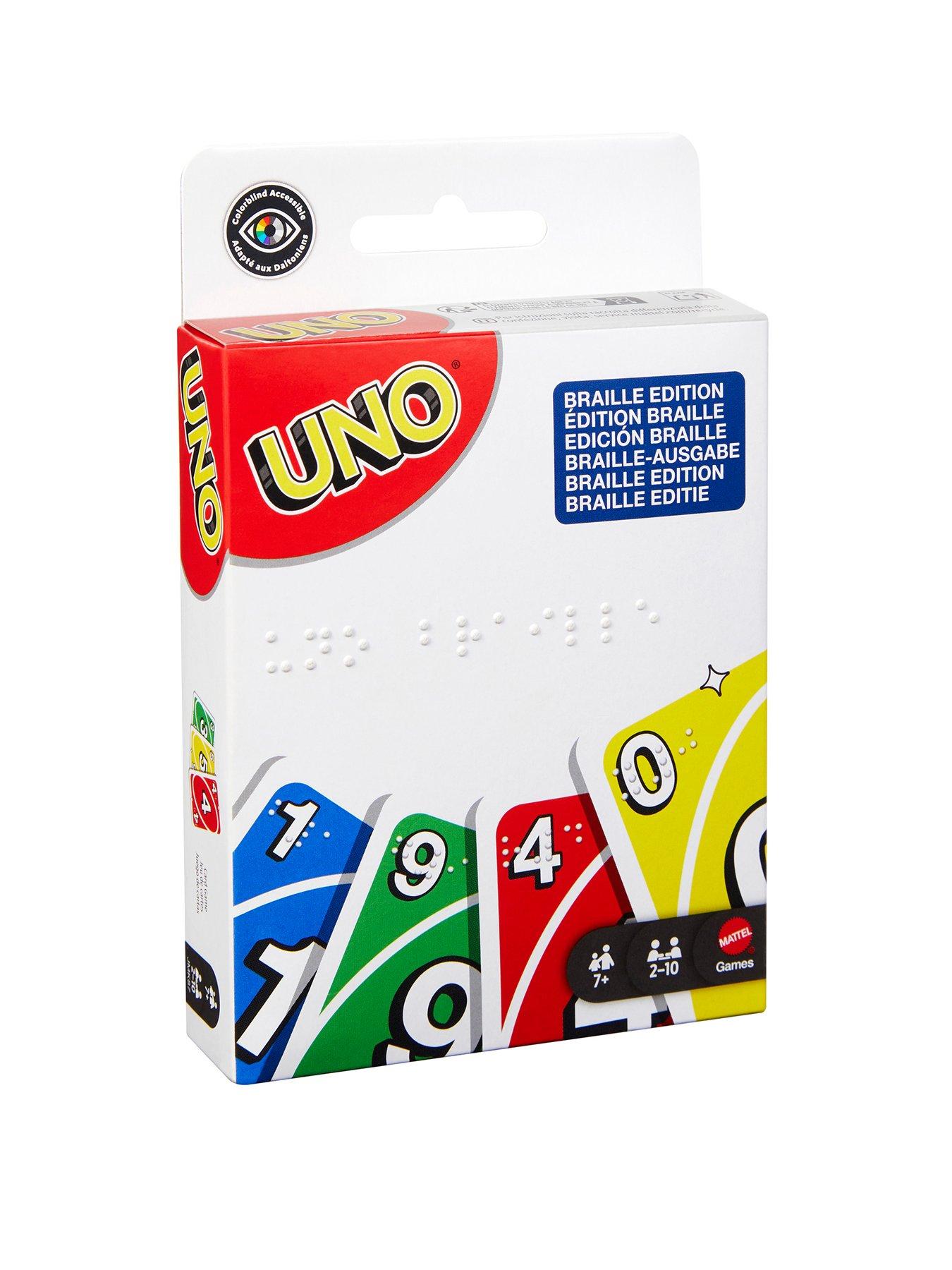 Uno UNO Braille Card Game with Deck Specially Designed for Blind  &  Low-Vision Players, 2 to 10 Players