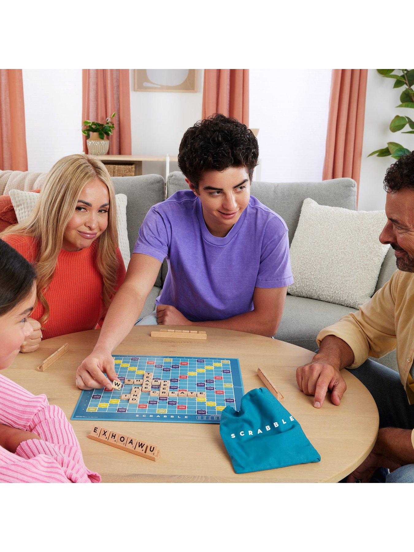 Image 2 of 8 of Scrabble Scrabble Board Game Family Word Game with Wood Tiles and Racks and Two Ways to Play for 2-4 Players