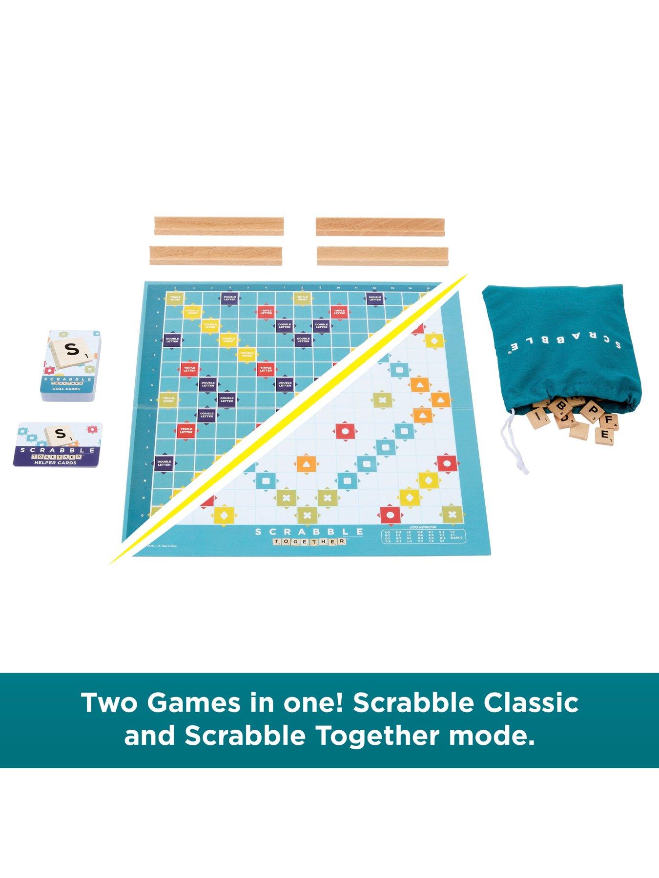 Image 3 of 8 of Scrabble Scrabble Board Game Family Word Game with Wood Tiles and Racks and Two Ways to Play for 2-4 Players