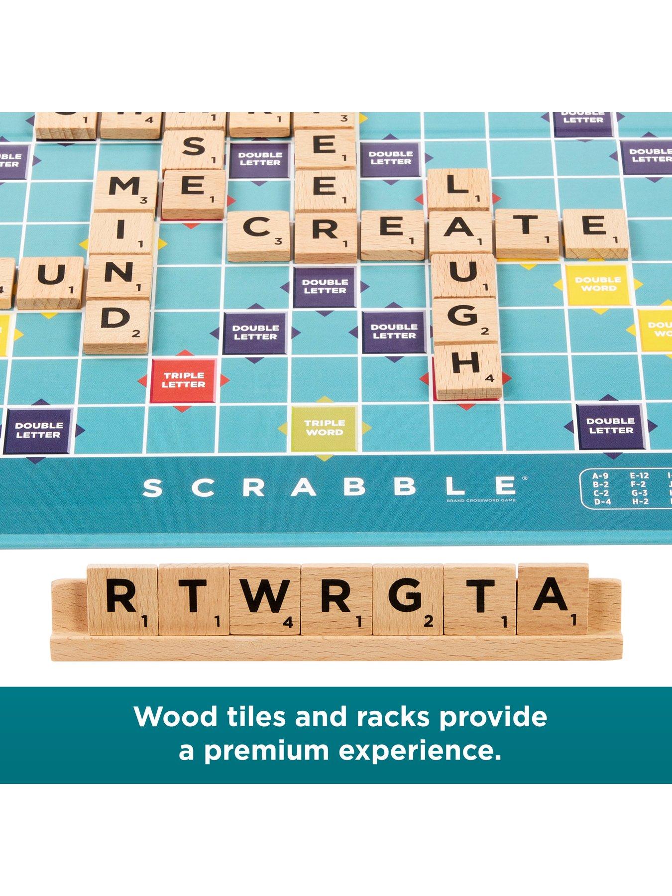 Image 4 of 8 of Scrabble Scrabble Board Game Family Word Game with Wood Tiles and Racks and Two Ways to Play for 2-4 Players