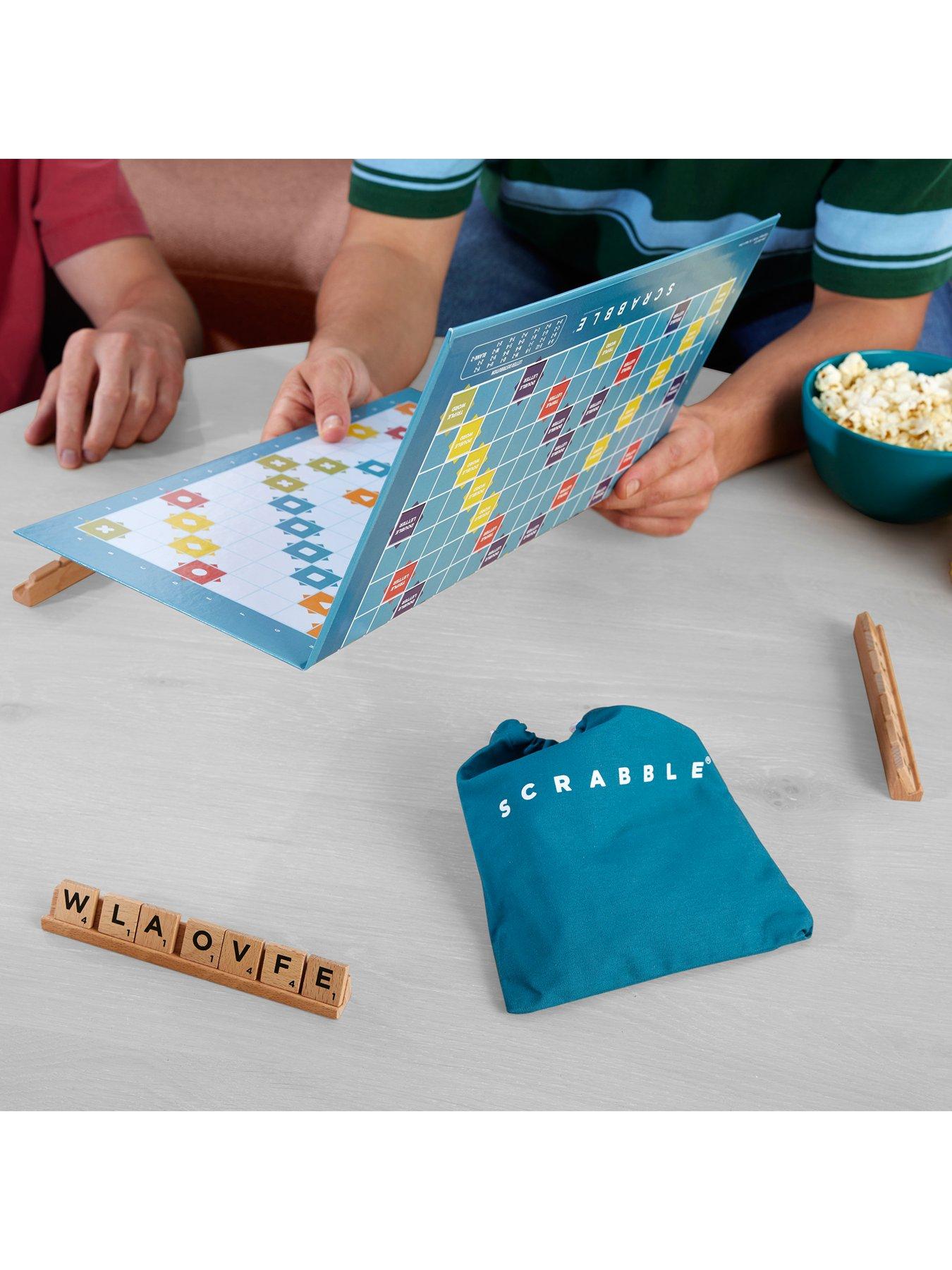 Image 5 of 8 of Scrabble Scrabble Board Game Family Word Game with Wood Tiles and Racks and Two Ways to Play for 2-4 Players