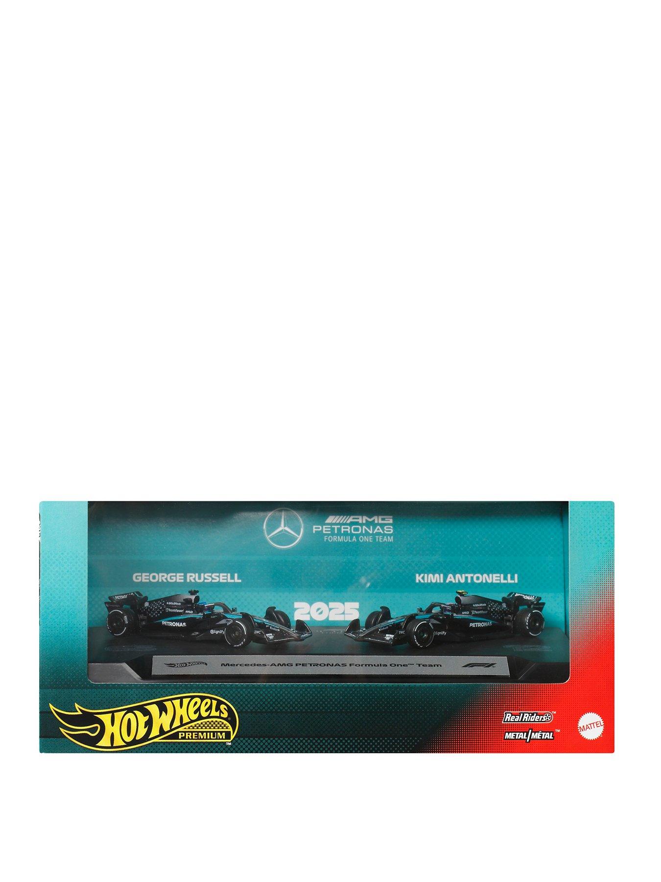 Hot Wheels Premium Mercedes Benz 2-pack: George Russell  &  Kimi Antonelli Racecars