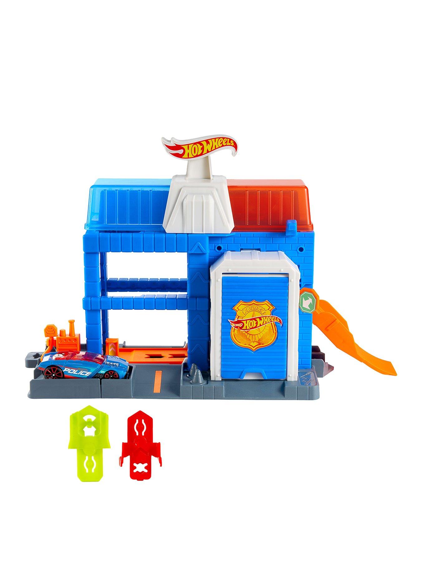 hot-wheels-hot-wheels-city-downtown-police-tower-playset-amp-164-scale-die-cast-police-toy-car