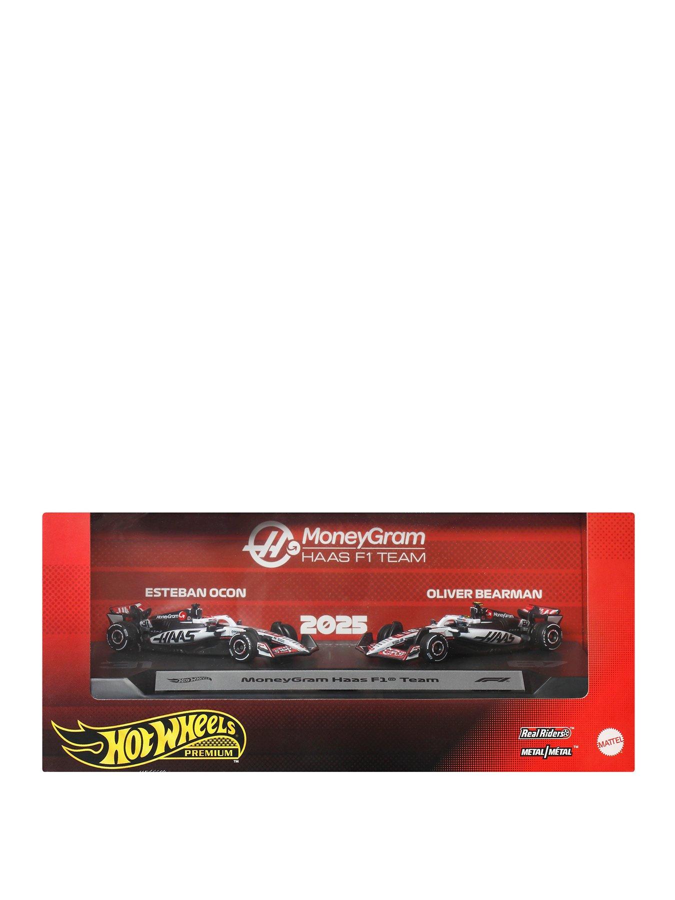 Hot Wheels Premium Haas F1 Team 2-Pack with Esteban Ocon  &  Oliver Bearman Racecars