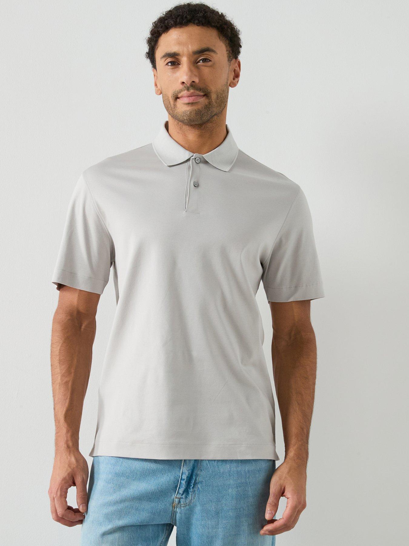 Image 1 of 5 of Mango Bellowp Short Sleeve Polo Shirt - Grey
