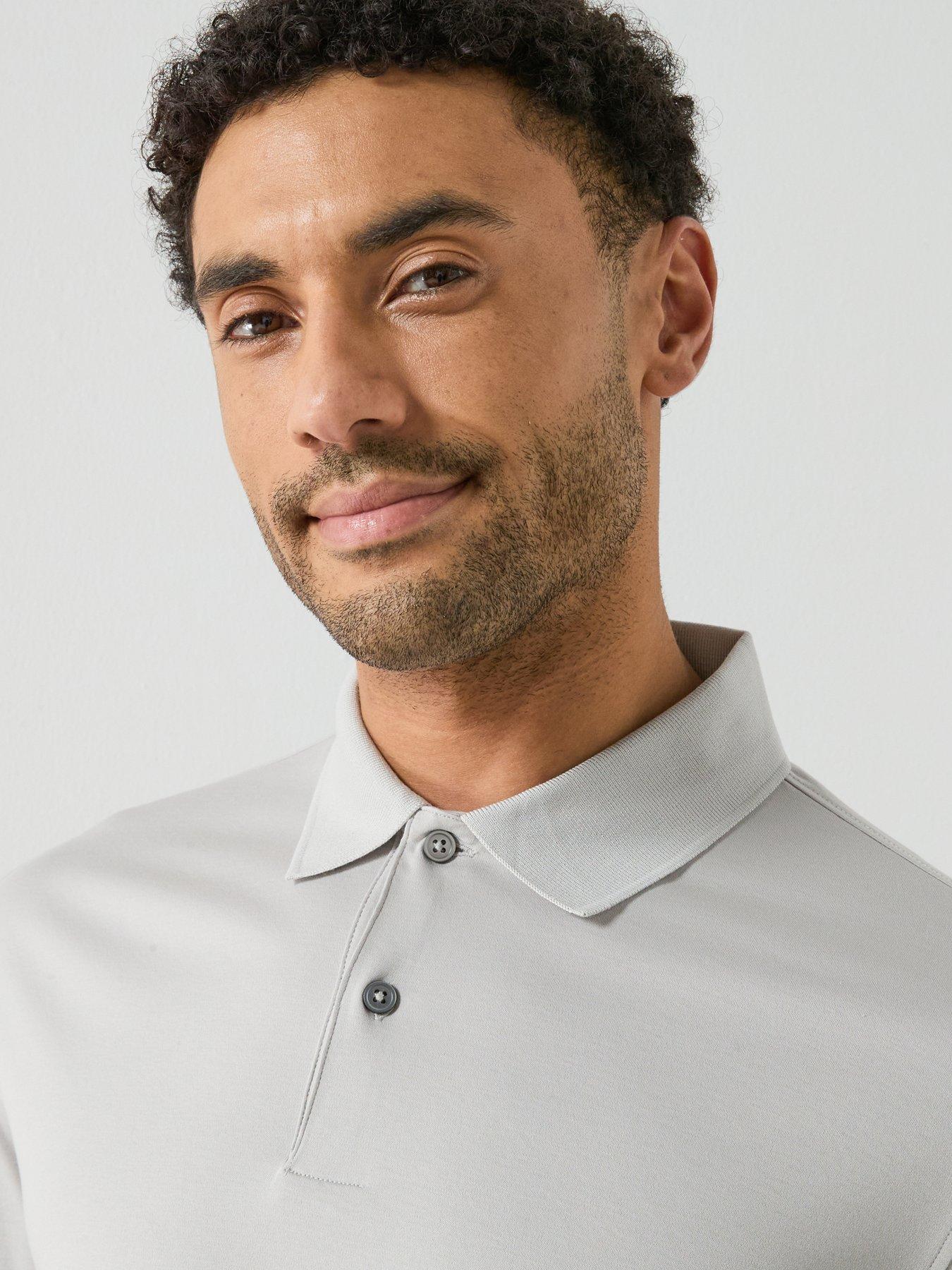 Image 4 of 5 of Mango Bellowp Short Sleeve Polo Shirt - Grey