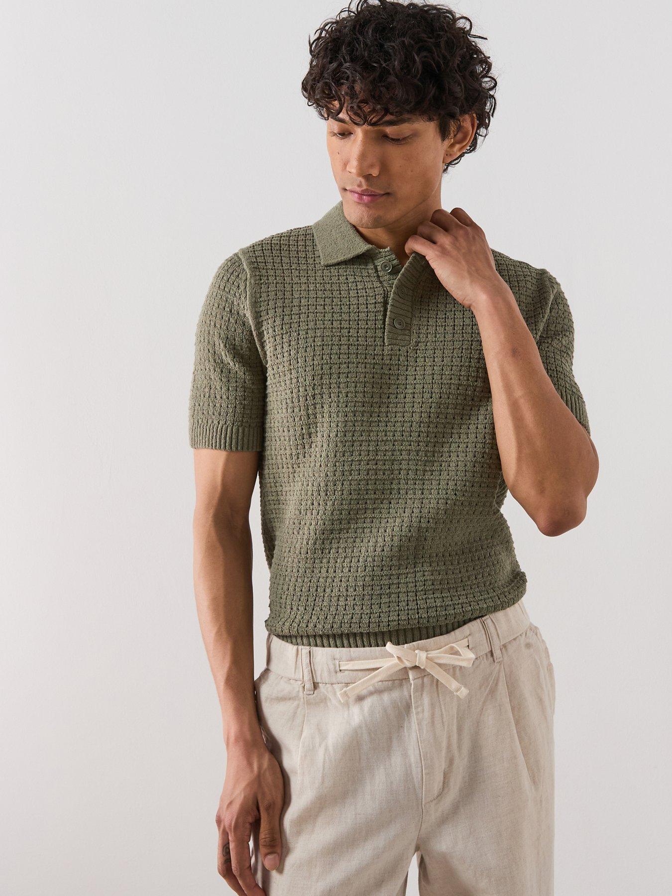 Image 1 of 6 of Mango Mango Samos Short Sleeve Knitted Polo Shirt