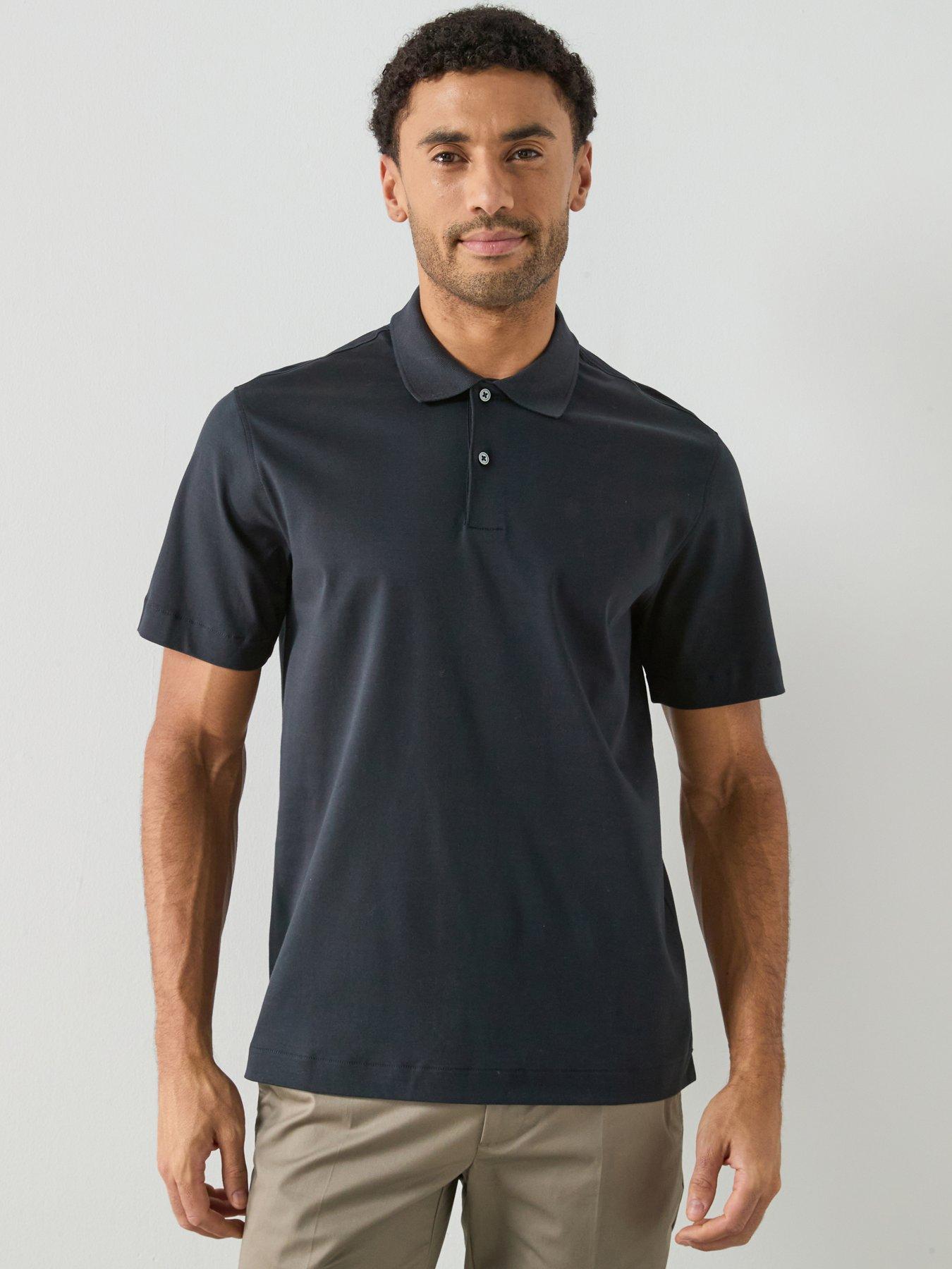 Image 1 of 5 of Mango Short Sleeve Polo Shirt - Navy