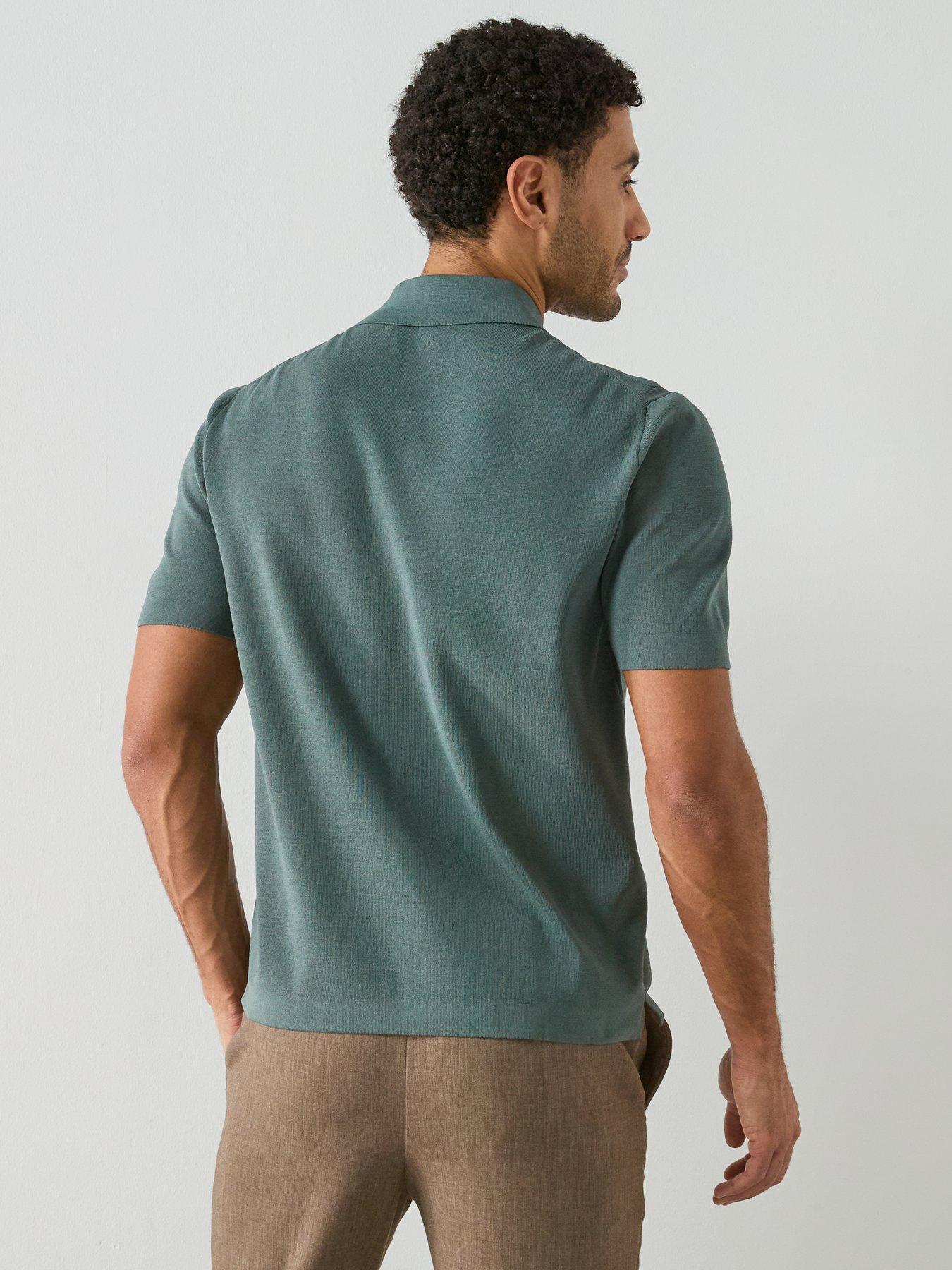 mango-performance-miller-short-sleeve-polo-shirt-greenstillFront