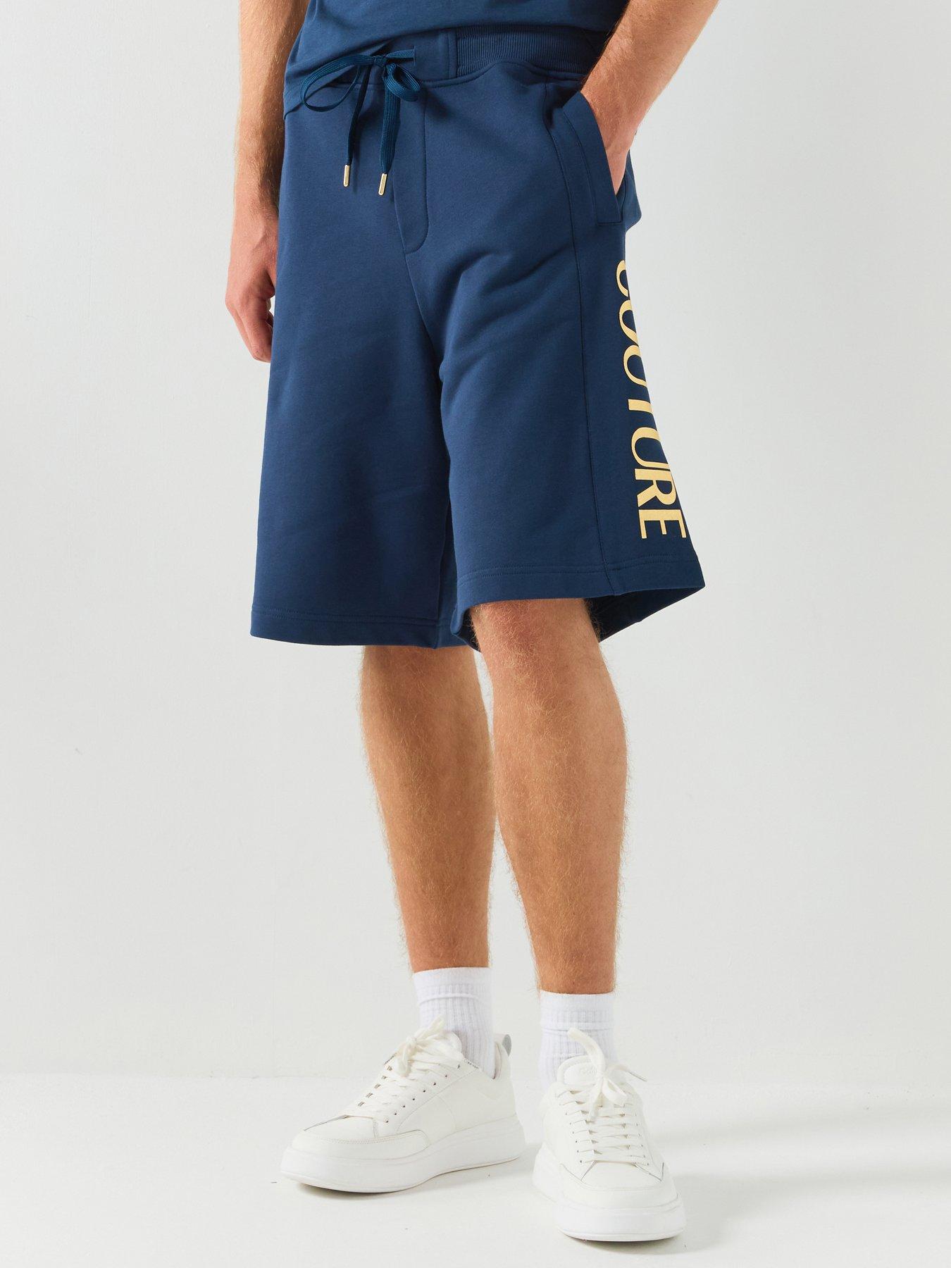 Versace Jeans Couture Foil Logo Jersey Regular Fit Shorts - Blue