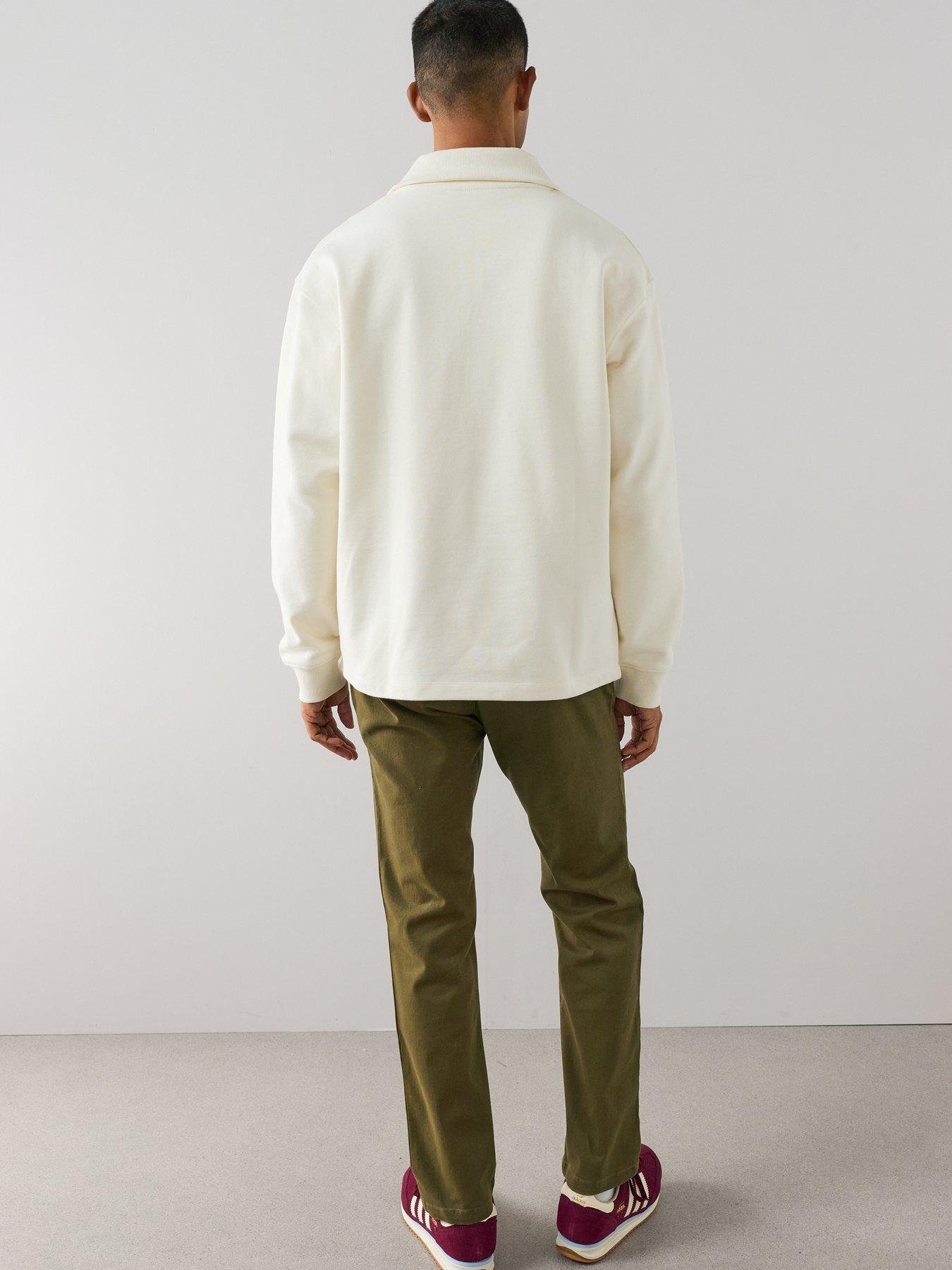 Image 2 of 7 of The Very Collection Premium Quarter Zip Funnel Neck Sweatshirt - Forest Green