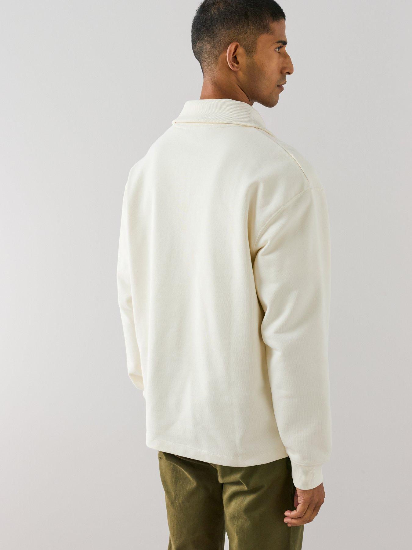 Image 6 of 7 of The Very Collection Premium Quarter Zip Funnel Neck Sweatshirt - Forest Green