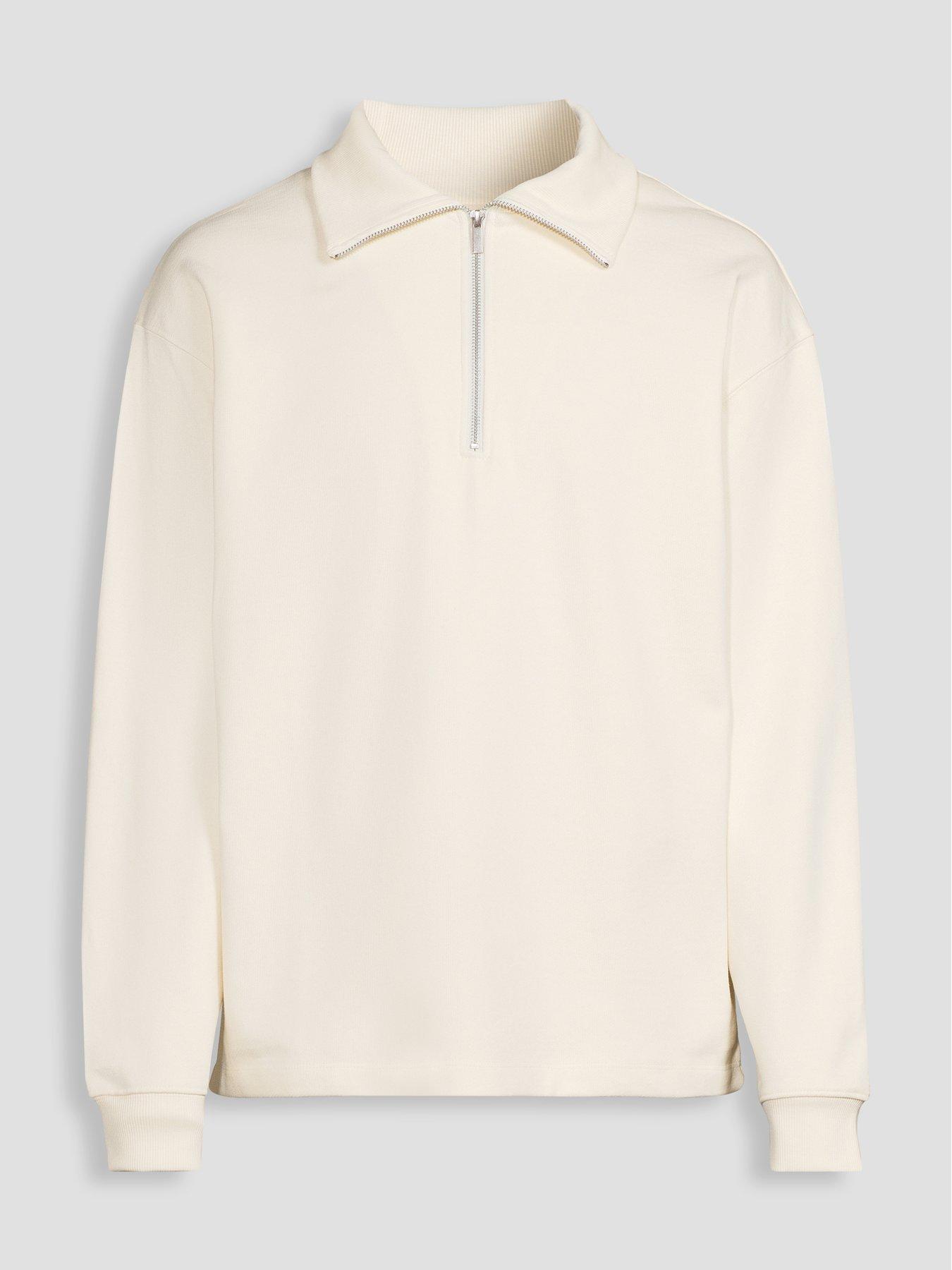 Image 7 of 7 of The Very Collection Premium Quarter Zip Funnel Neck Sweatshirt - Forest Green