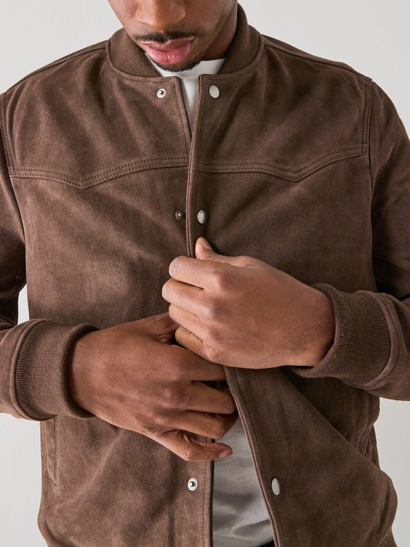 Image 4 of 6 of AllSaints Stafford Bomber Jacket - Brown
