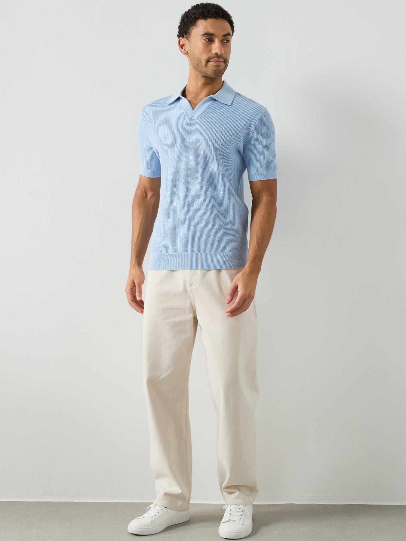 mango-salas-short-sleeve-open-collar-polo-shirt-blueback