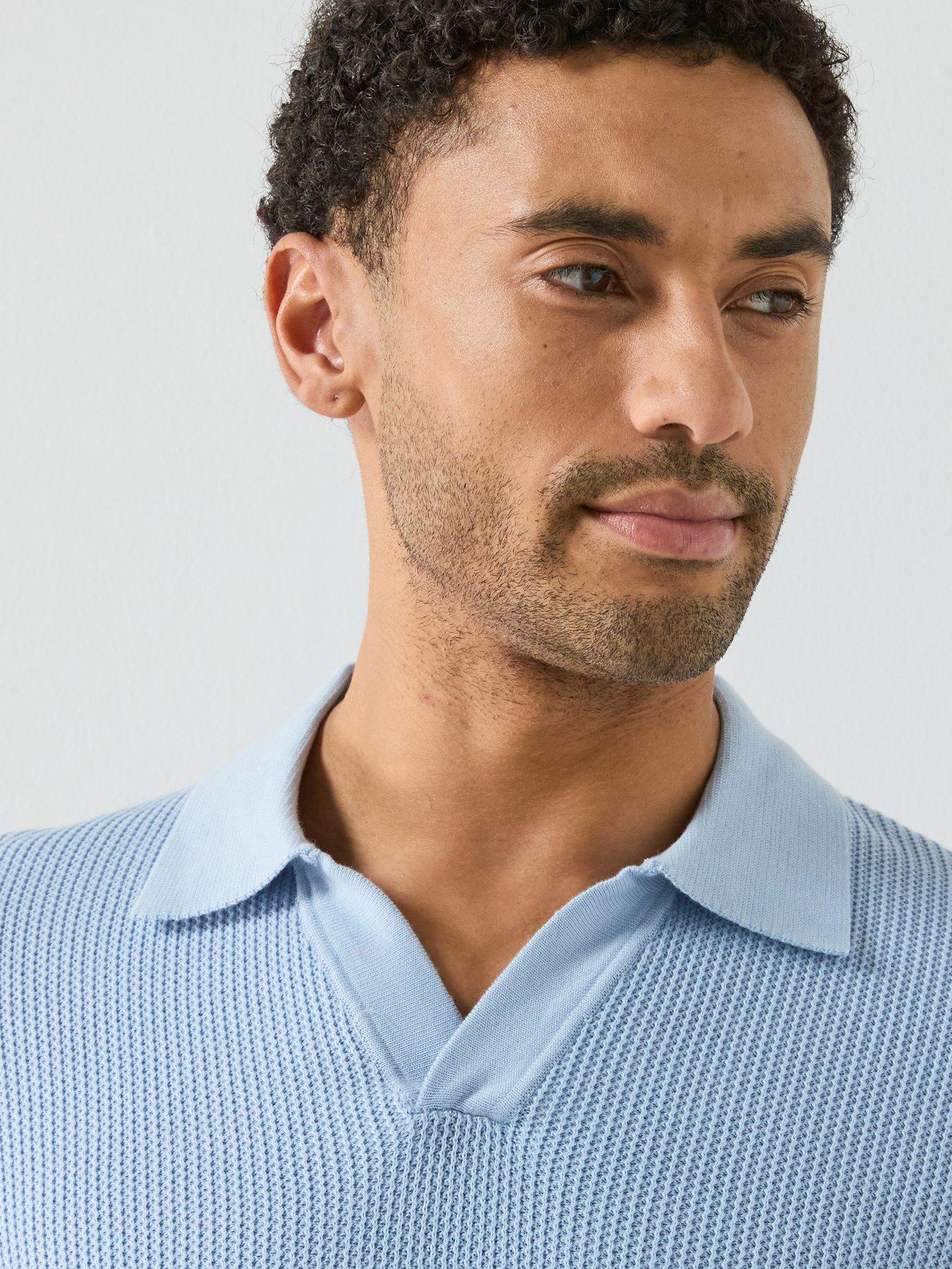 mango-salas-short-sleeve-open-collar-polo-shirt-blueoutfit