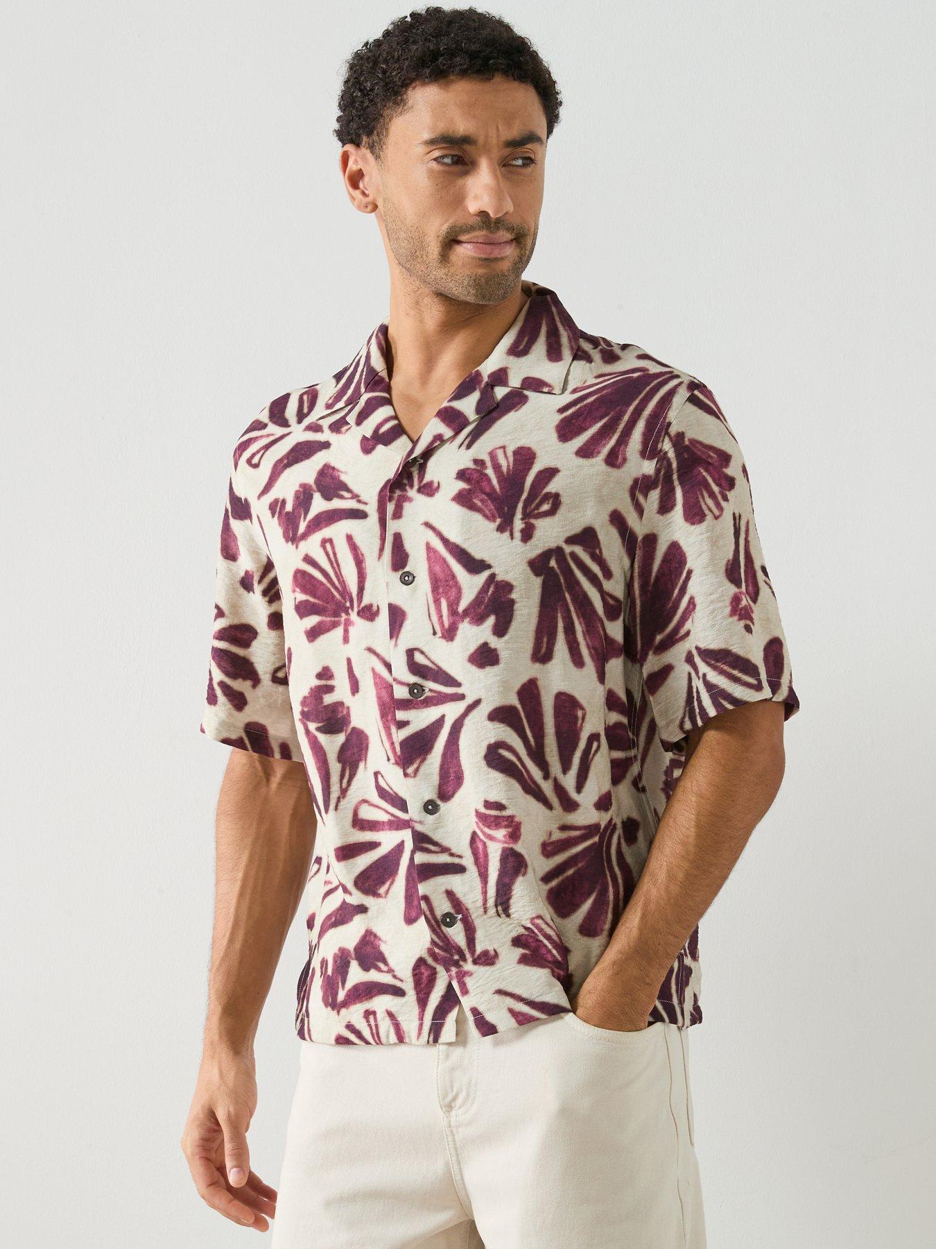 Image 1 of 5 of Mango Mino Short Sleeve Resort Shirt - Purple