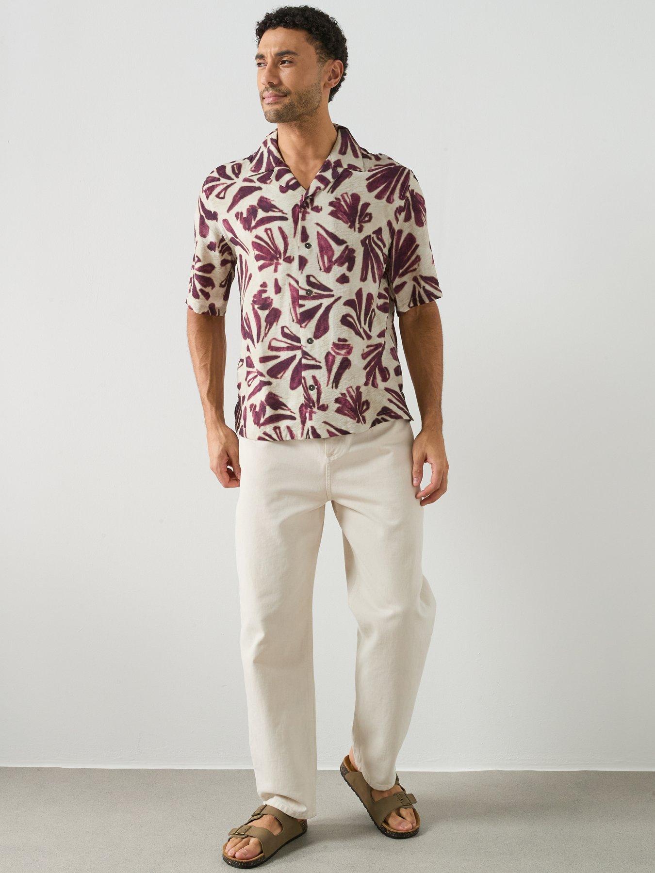 Image 3 of 5 of Mango Mino Short Sleeve Resort Shirt - Purple