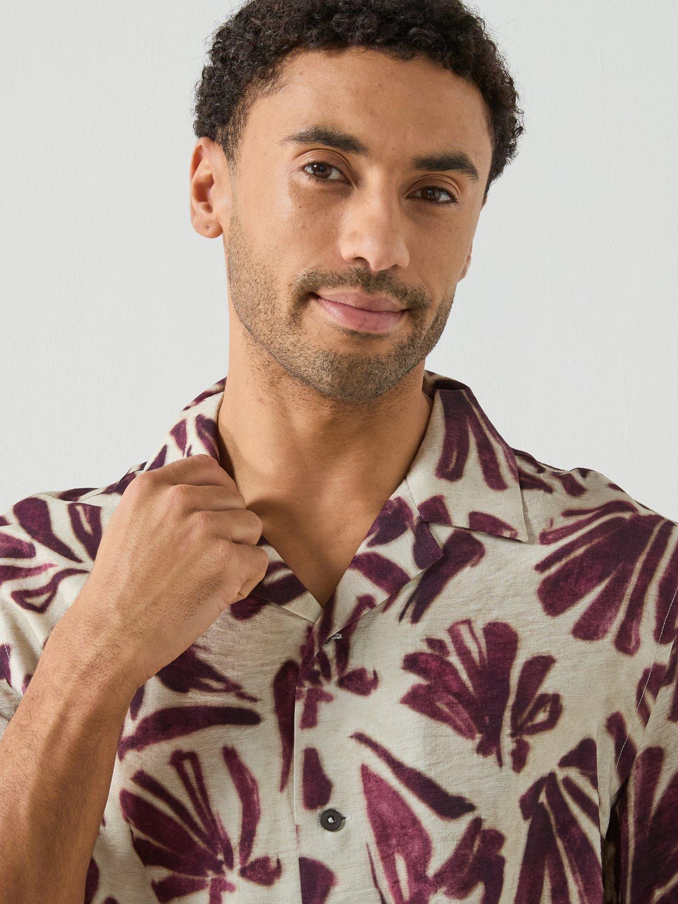 Image 4 of 5 of Mango Mino Short Sleeve Resort Shirt - Purple