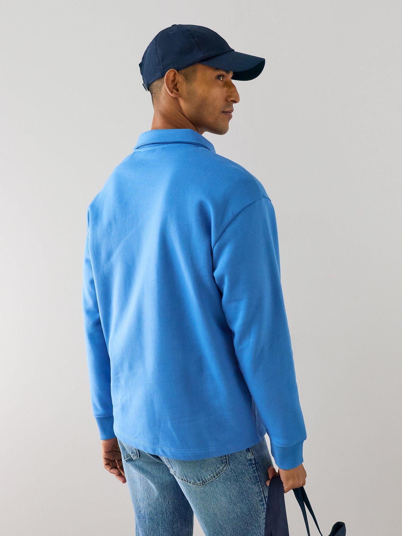 Image 2 of 7 of The Very Collection Cotton Blend 1/4 Zip Embroidered Sweatshirt - Blue