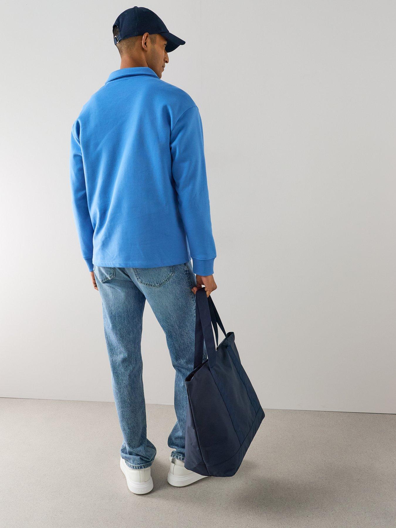 Image 6 of 7 of The Very Collection Cotton Blend 1/4 Zip Embroidered Sweatshirt - Blue