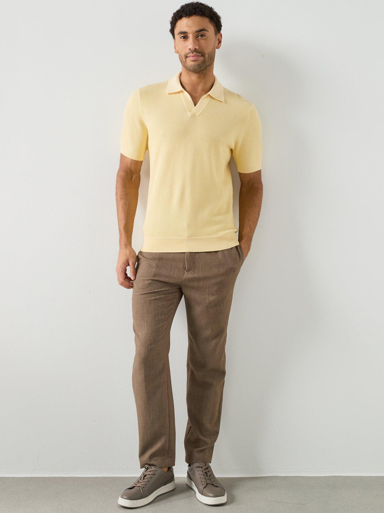 mango-salas-short-sleeve-open-collar-polo-shirt-yellowback