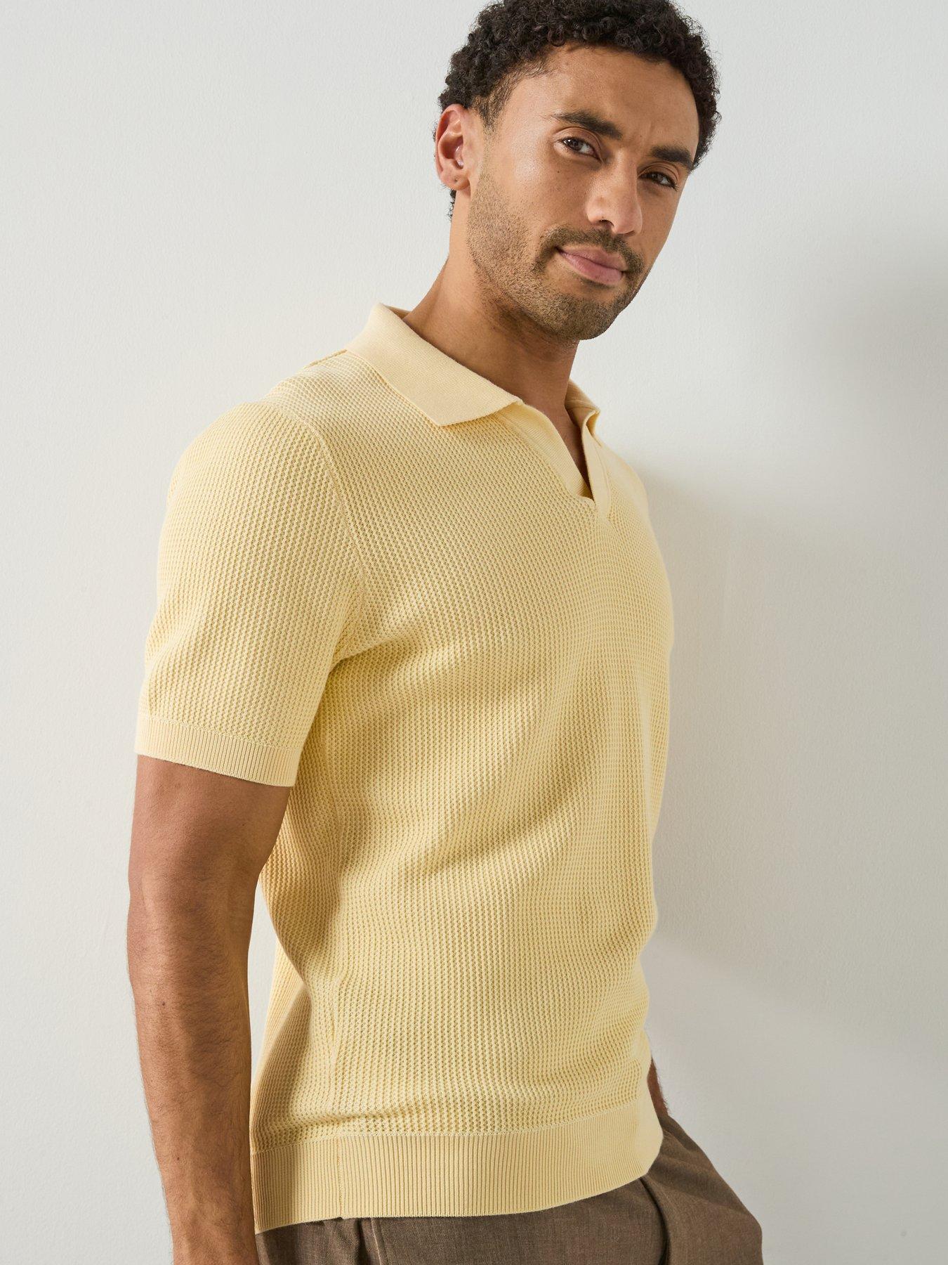 mango-salas-short-sleeve-open-collar-polo-shirt-yellowdetail
