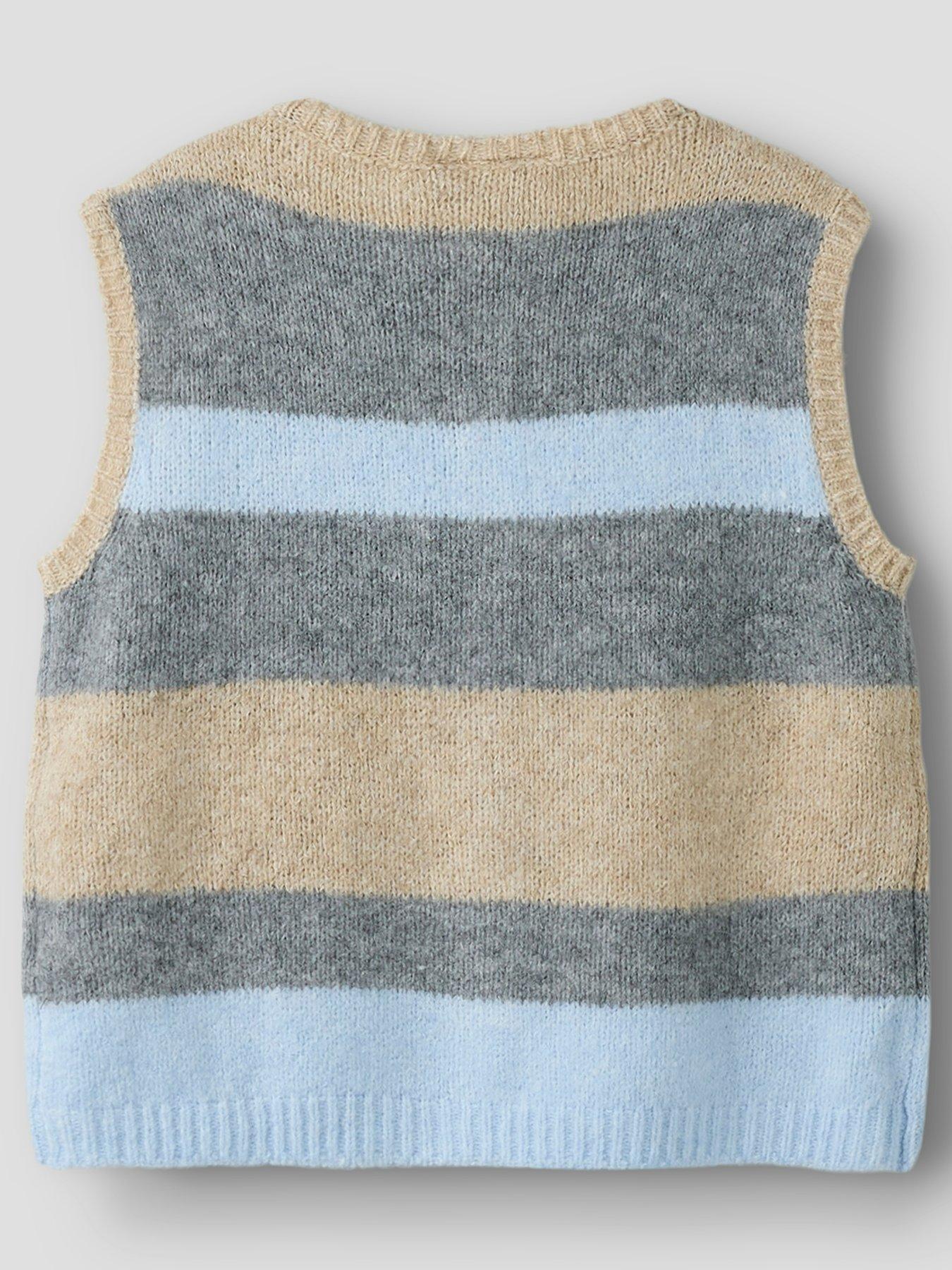 Image 2 of 3 of Name It Girls Striped Knitted Vest - Multi
