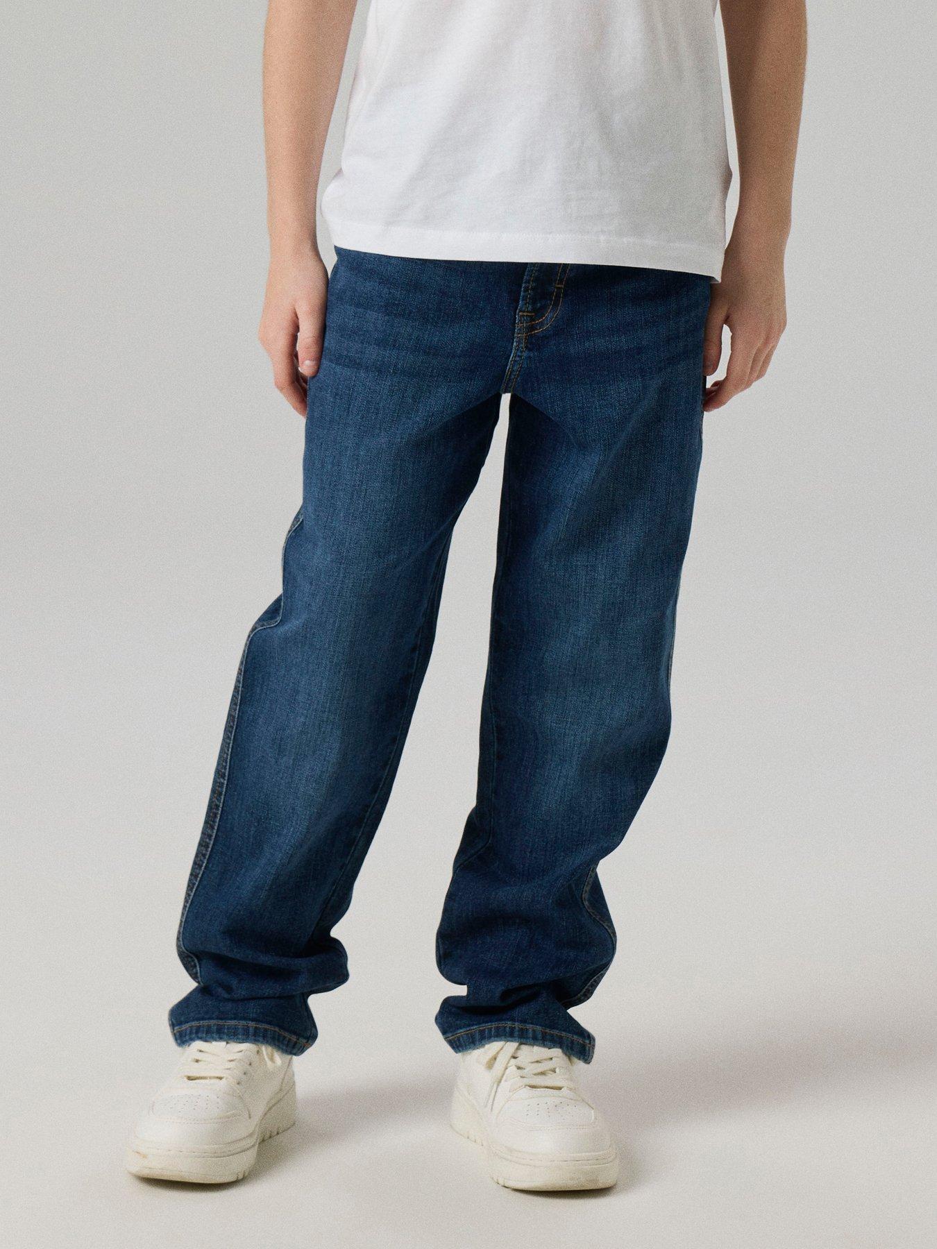 Image 1 of 7 of Name It Boys Ryan Loose Fit Jeans - Dark Blue