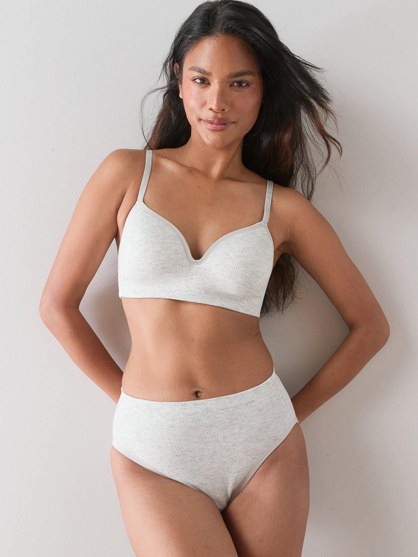 Image 2 of 7 of The Very Collection 2 Pack Seamless Padded Bralette - Grey/Navy