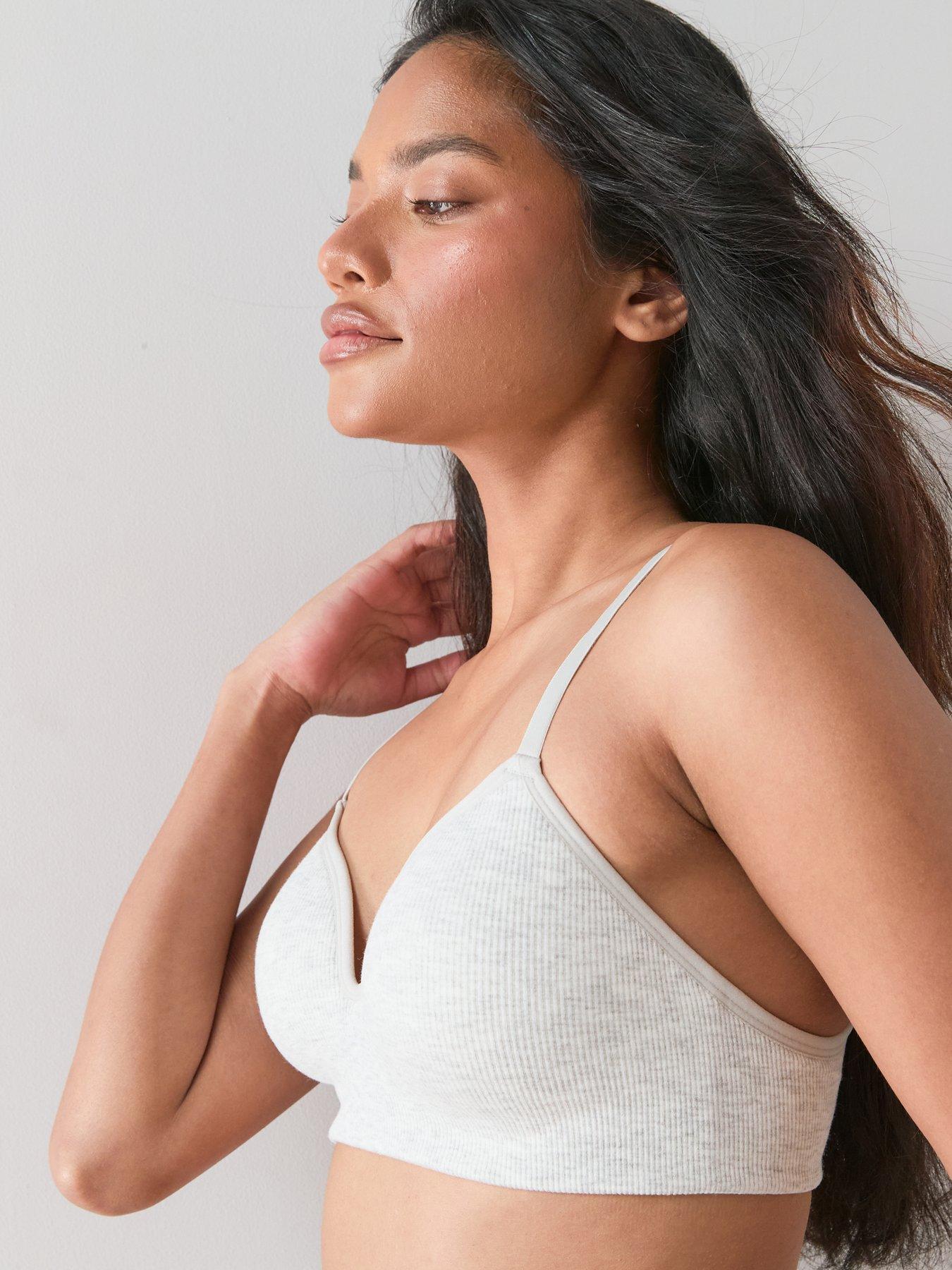 Image 6 of 7 of The Very Collection 2 Pack Seamless Padded Bralette - Grey/Navy