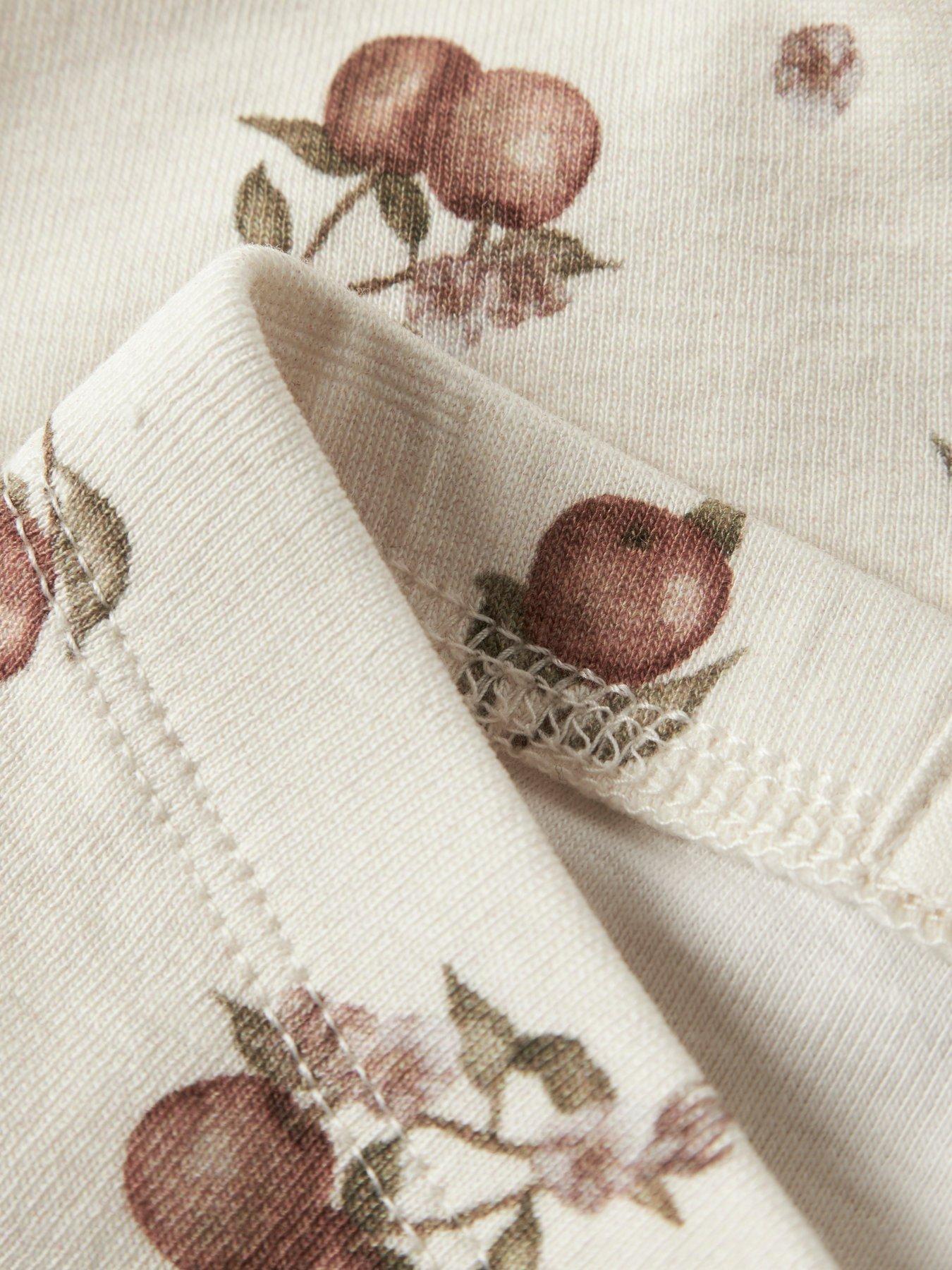 Image 3 of 3 of Lil Atelier Baby Girls Apple Printed Leggings - Cream