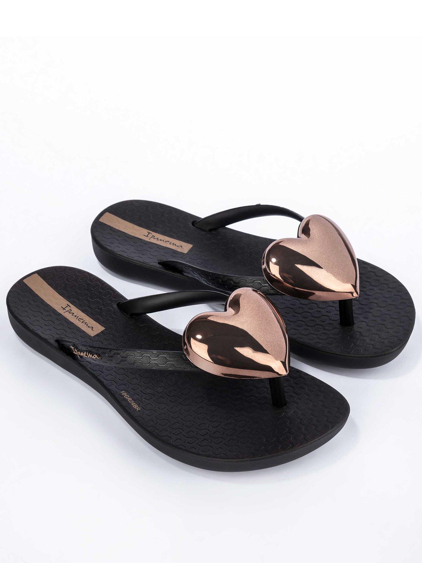 Ipanema Maxi Fashion Kids Heart Flip Flops - Black