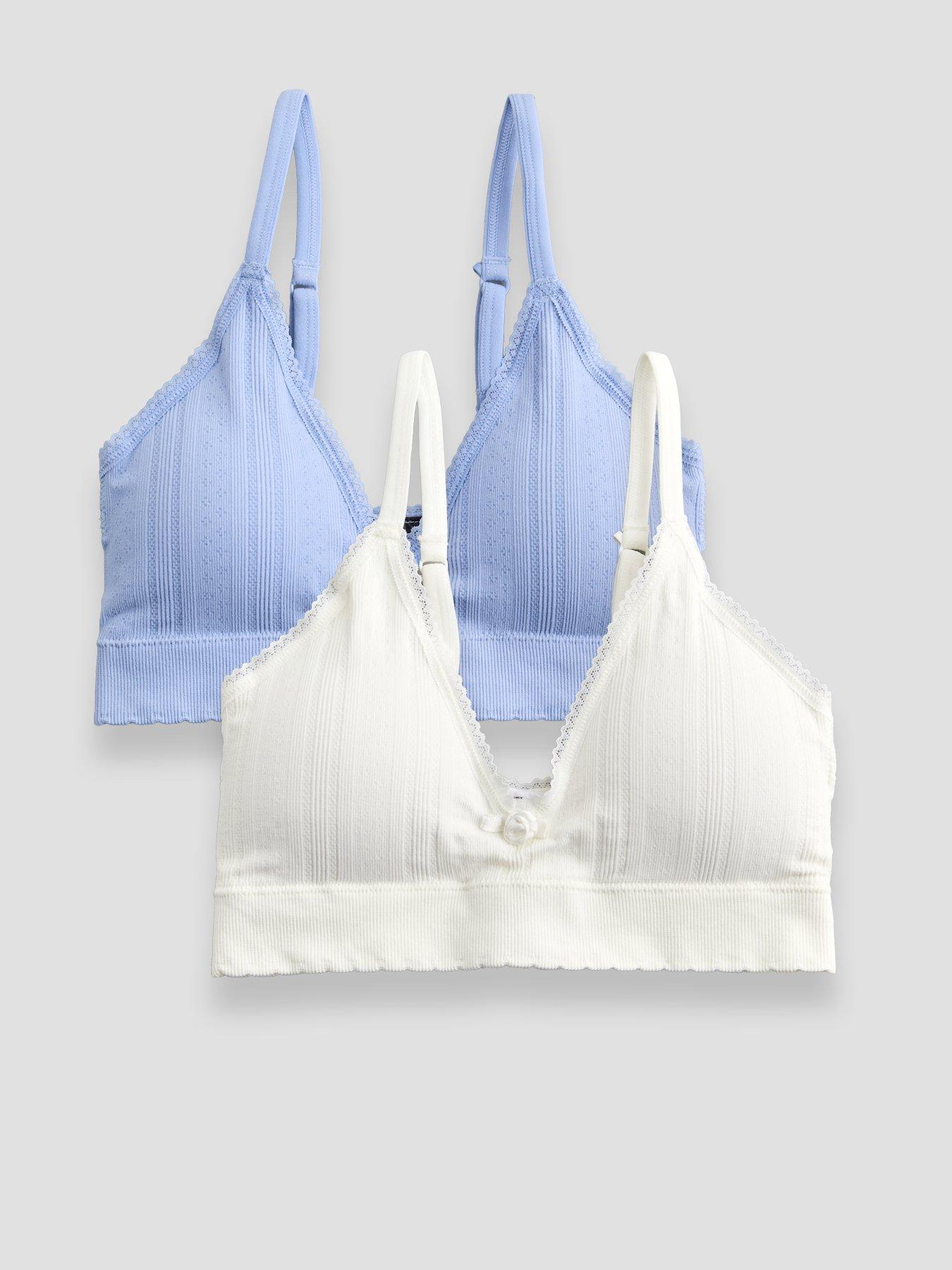 The Very Collection 2 Pack Pointelle Seamless Bralette - Multi
