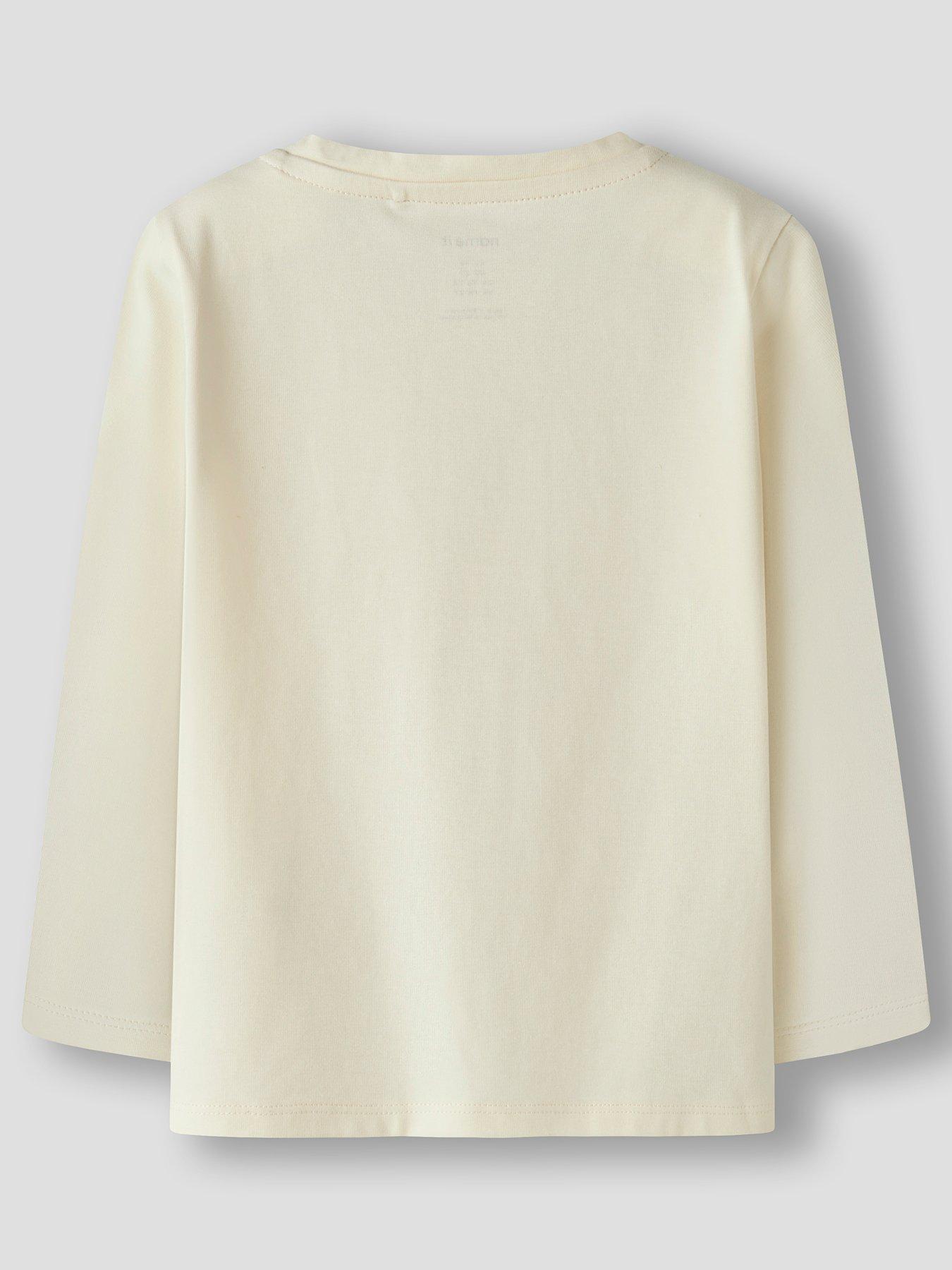 Image 3 of 4 of Name It Mini Girls Heart Long Sleeve Tshirt - Cream