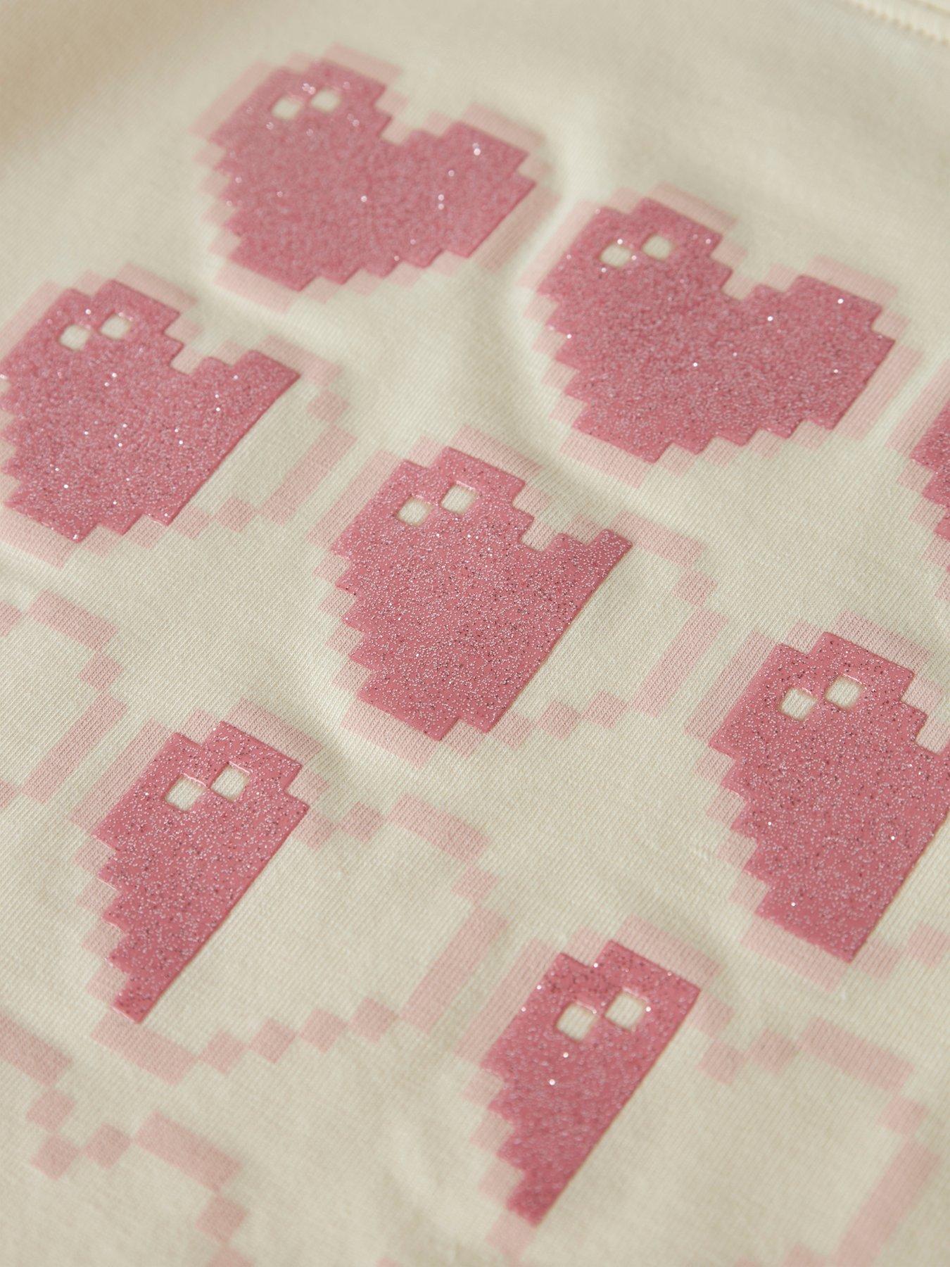 Image 4 of 4 of Name It Mini Girls Heart Long Sleeve Tshirt - Cream