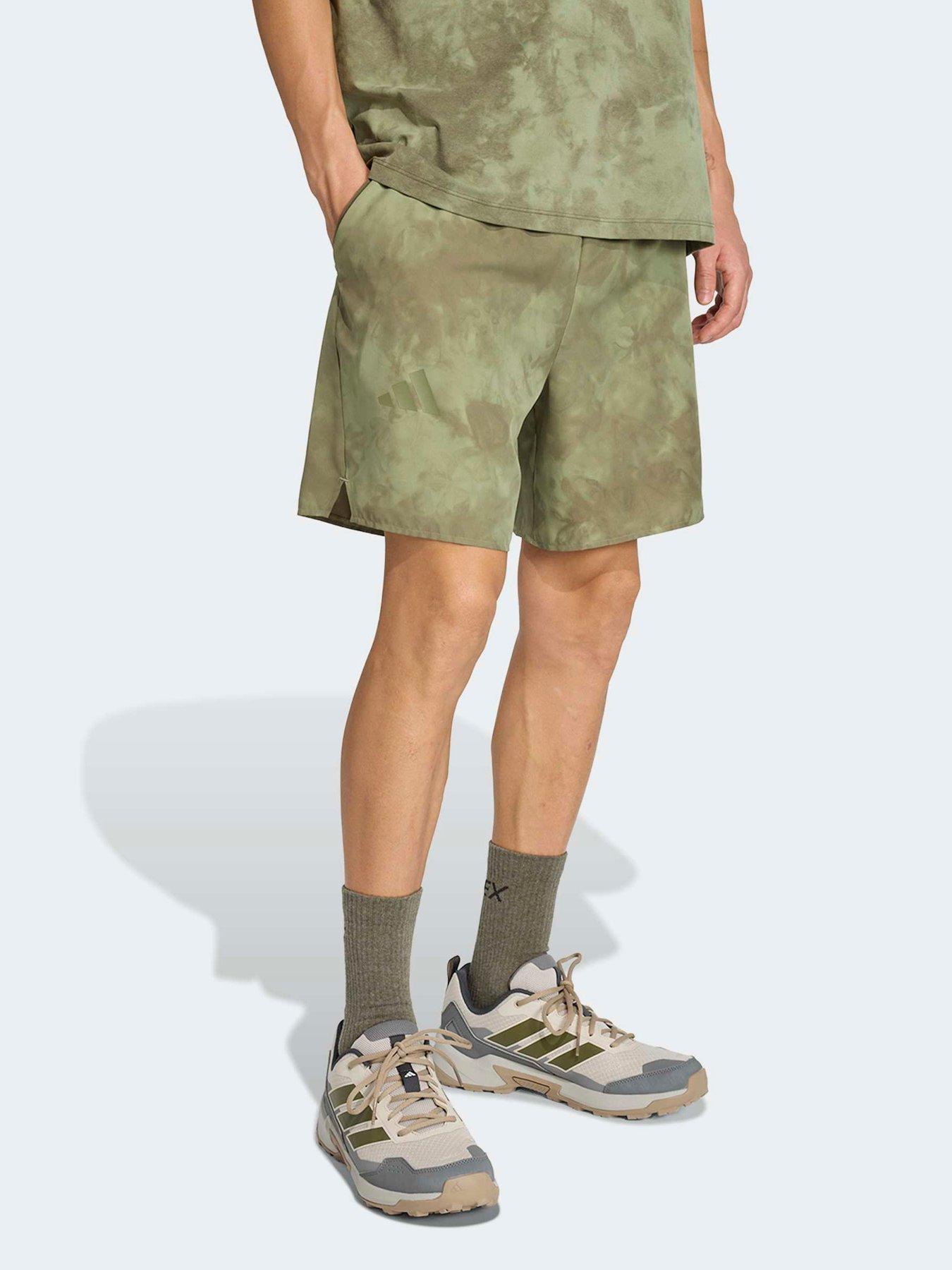 Image 1 of 5 of adidas Terrex Mens Mountain Printed Shorts - Green