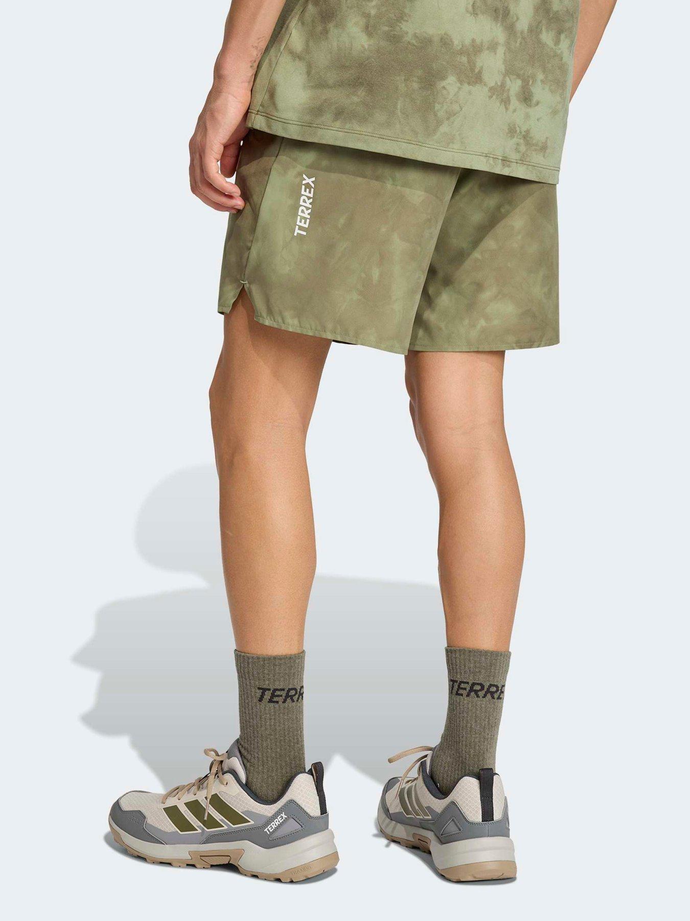 Image 2 of 5 of adidas Terrex Mens Mountain Printed Shorts - Green
