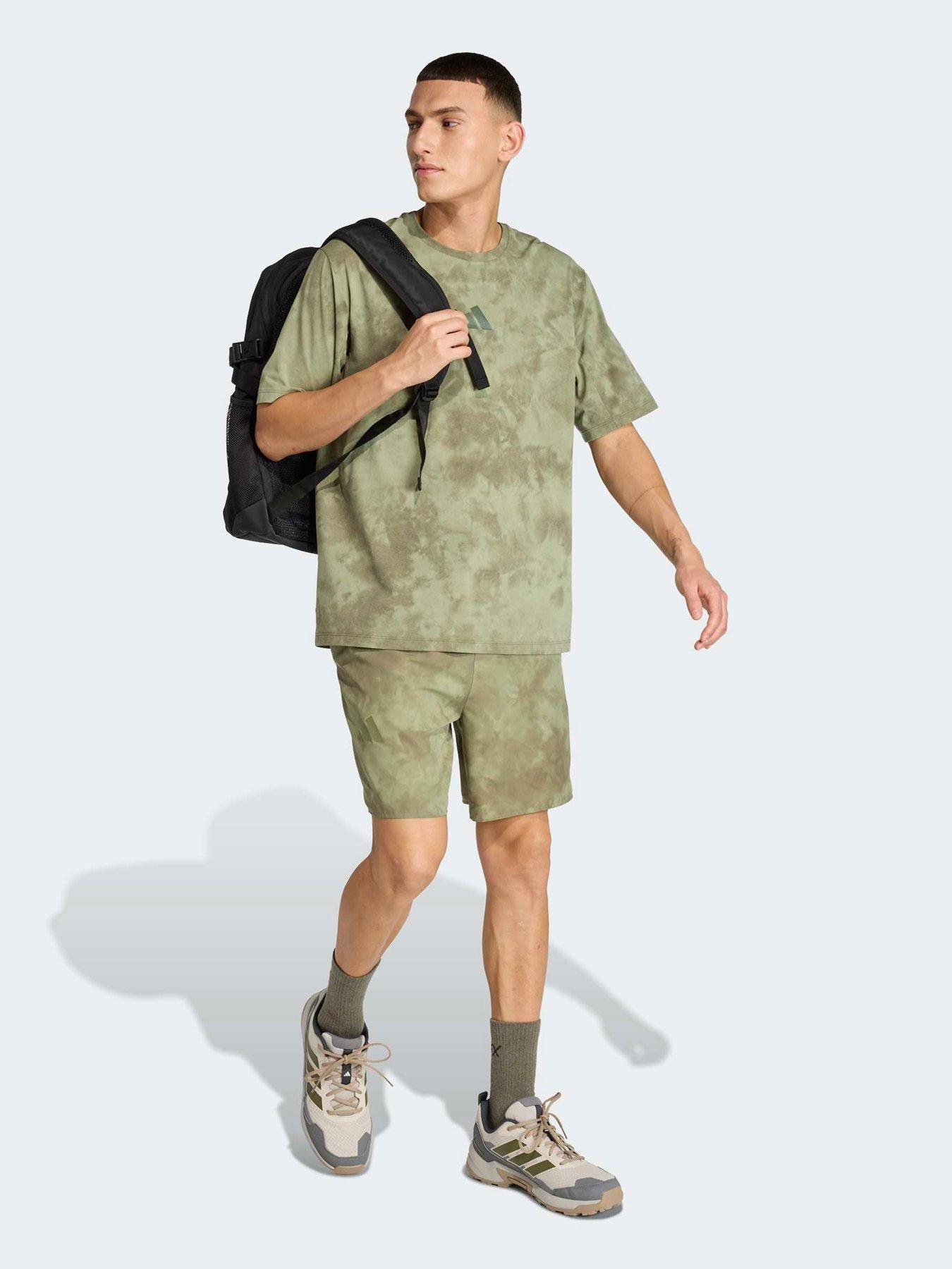 Image 3 of 5 of adidas Terrex Mens Mountain Printed Shorts - Green